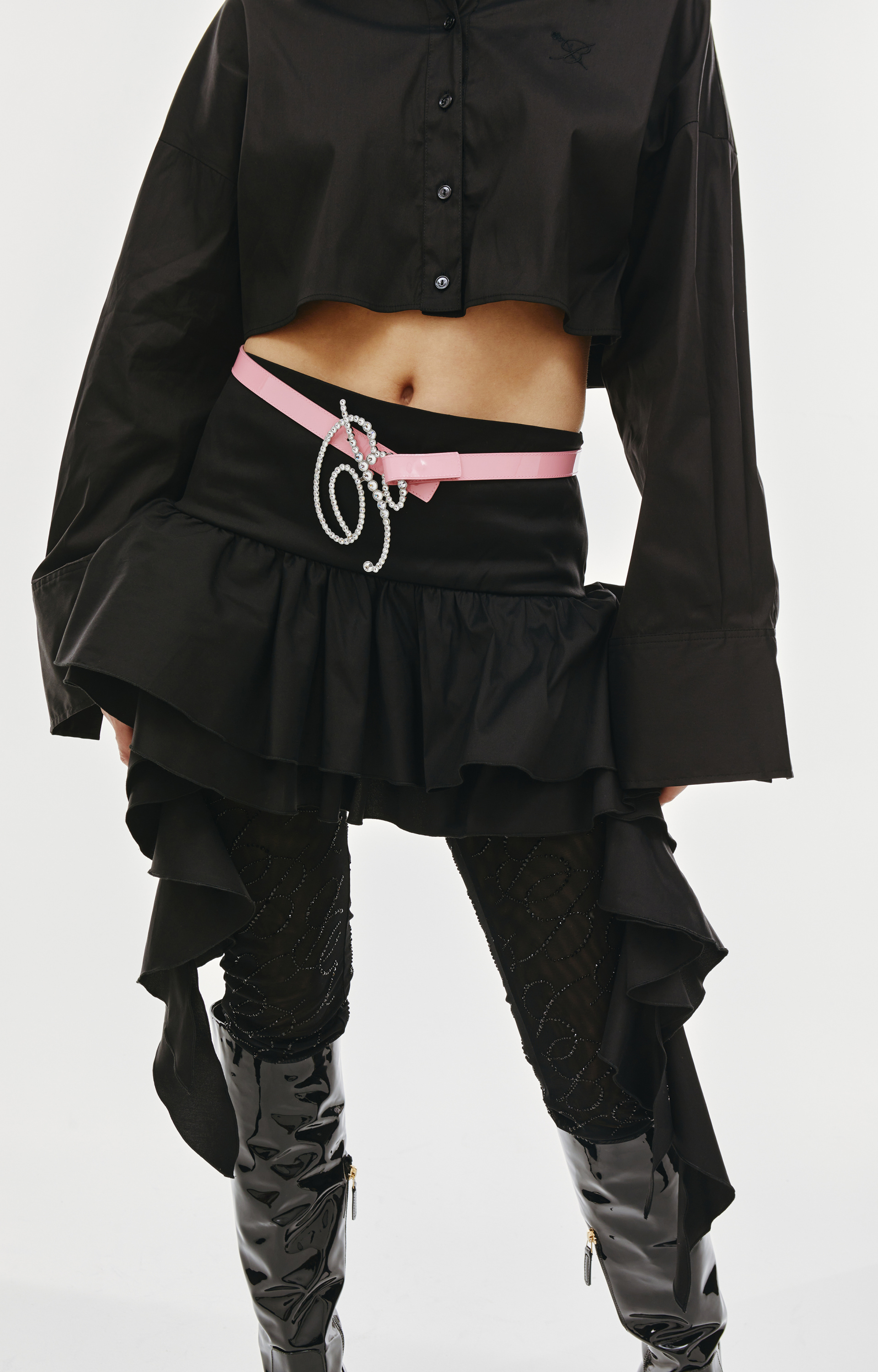 Blumarine Cotton Ruffled Miniskirt