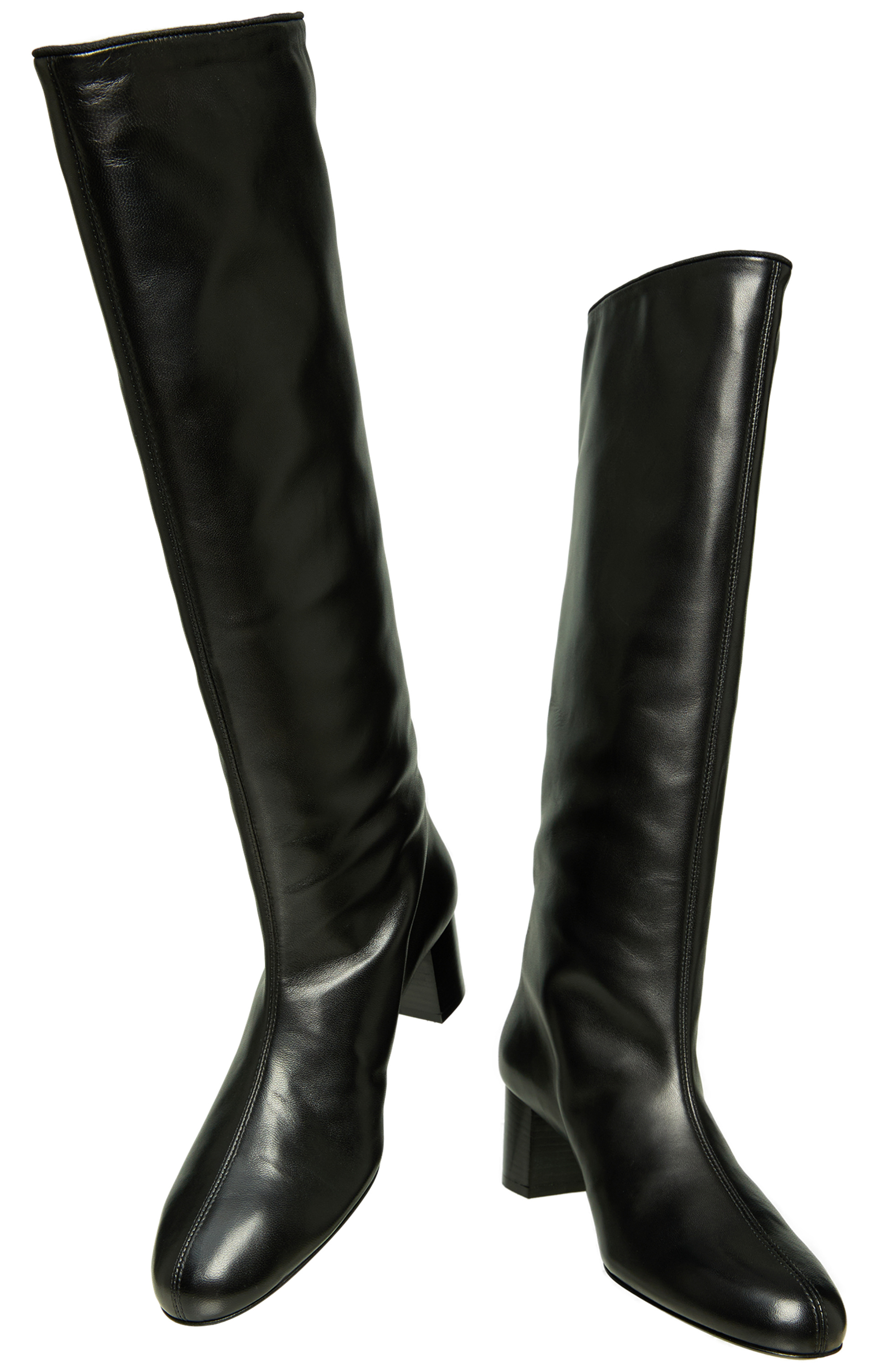 TOTEME Leather boots with a rounded heel