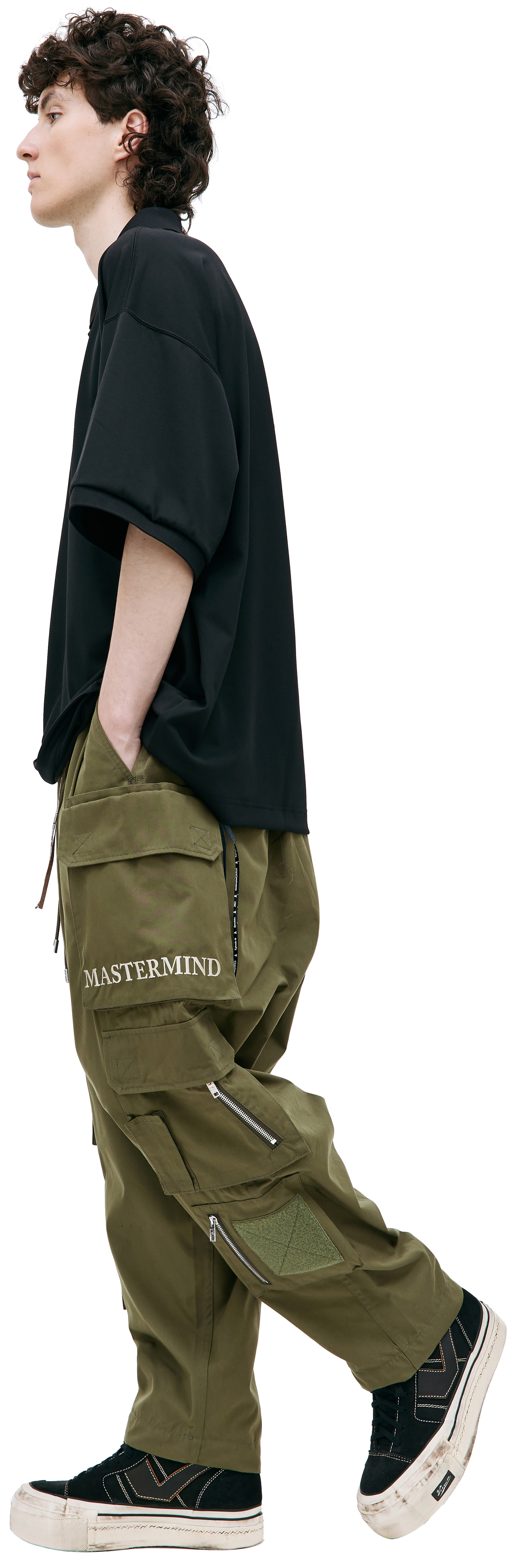 Mastermind WORLD Black embroidered polo