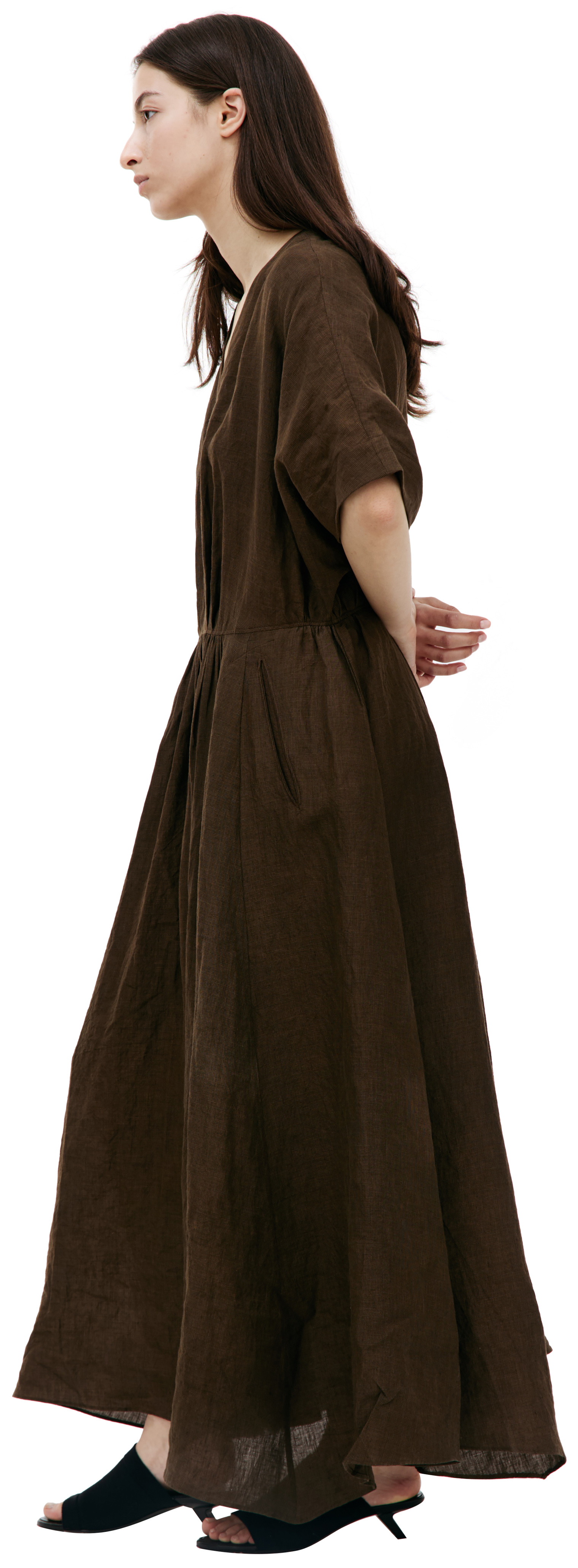 Ziggy Chen Brown linen dress