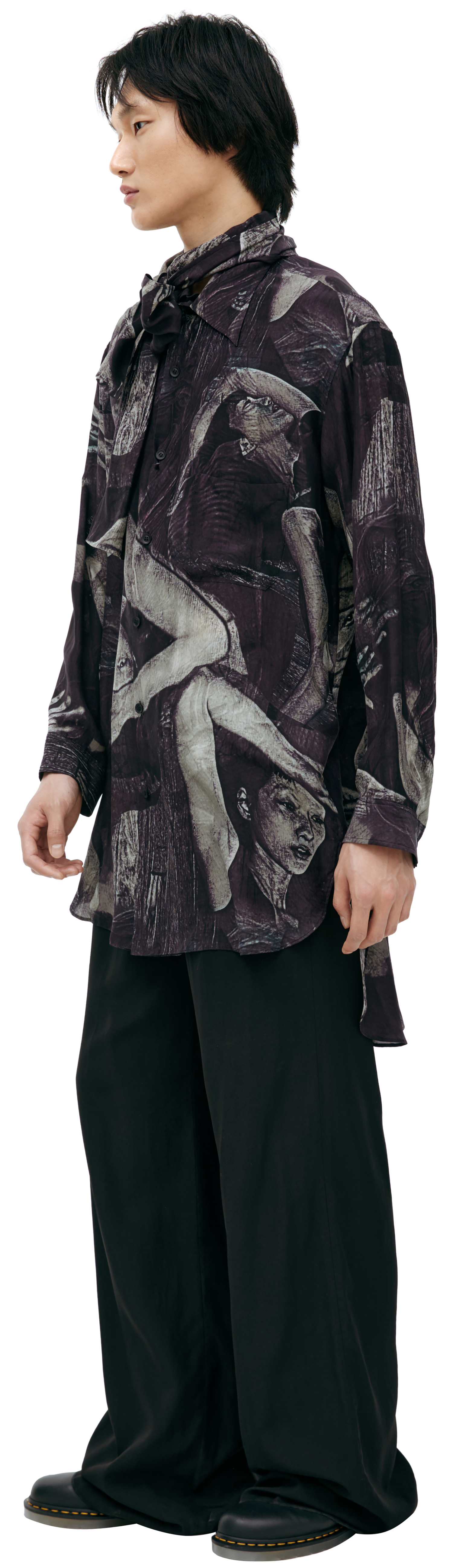 Yohji Yamamoto Monoprint silk shirt