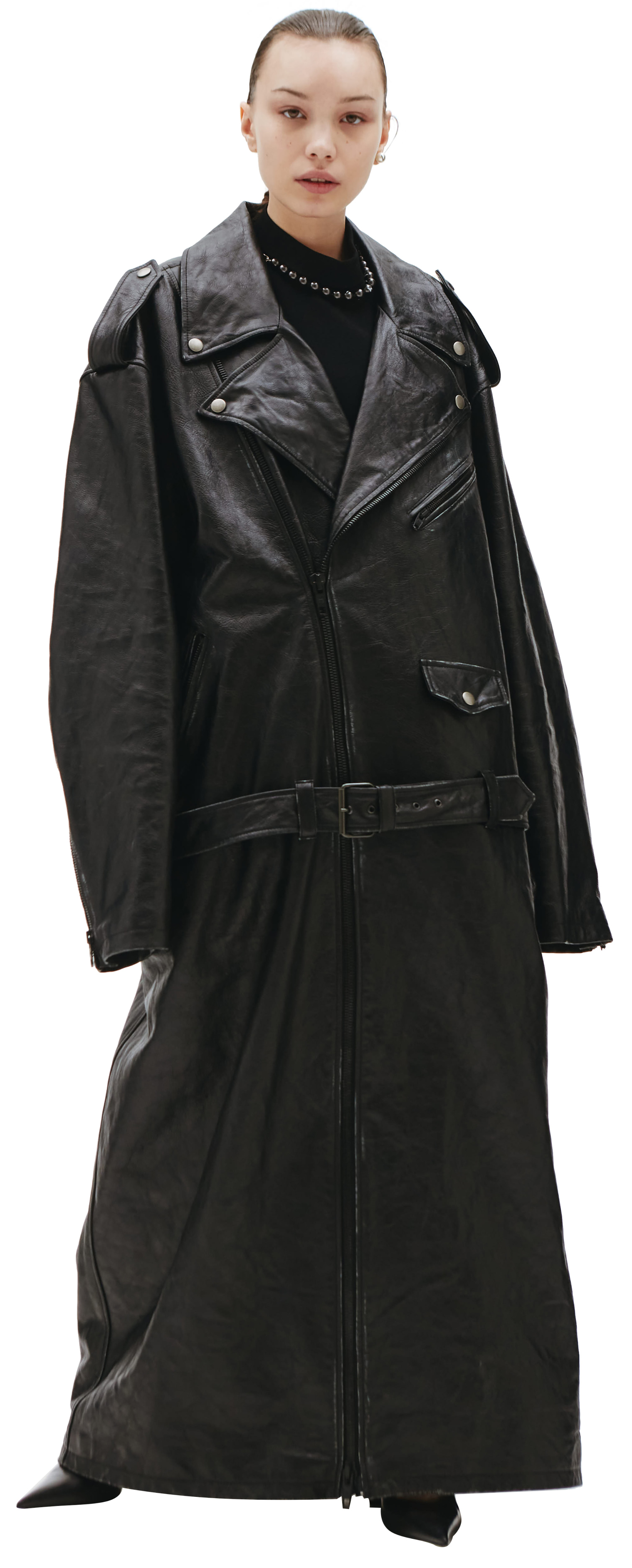 Balenciaga Black Leather coat