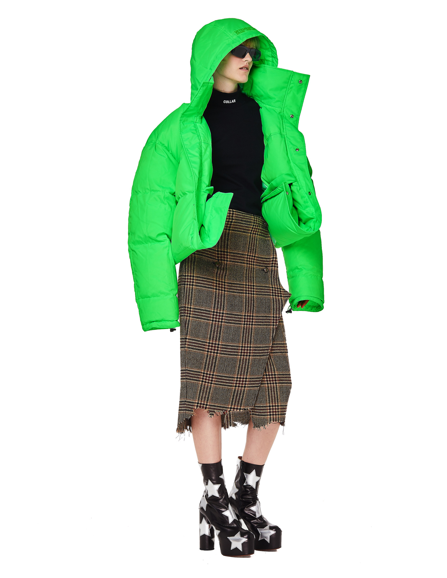 VETEMENTS Fluo Green Puffer Jacket