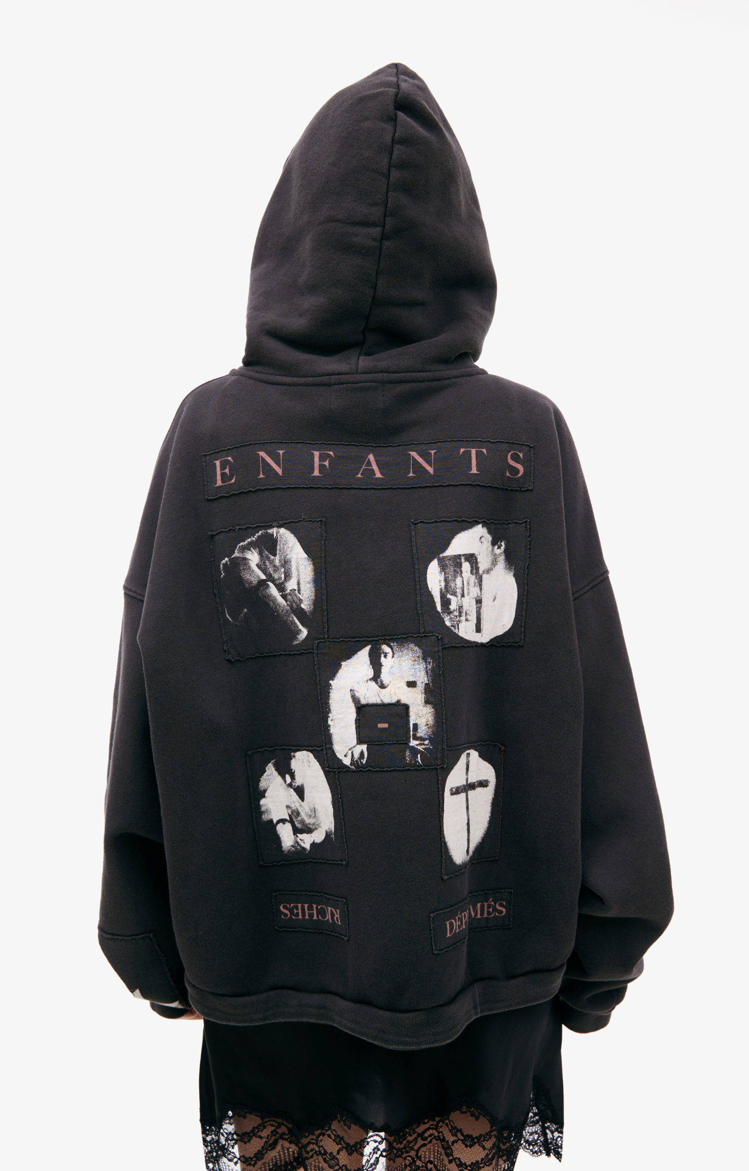 Enfants Riches Deprimes Black hoodie with patches