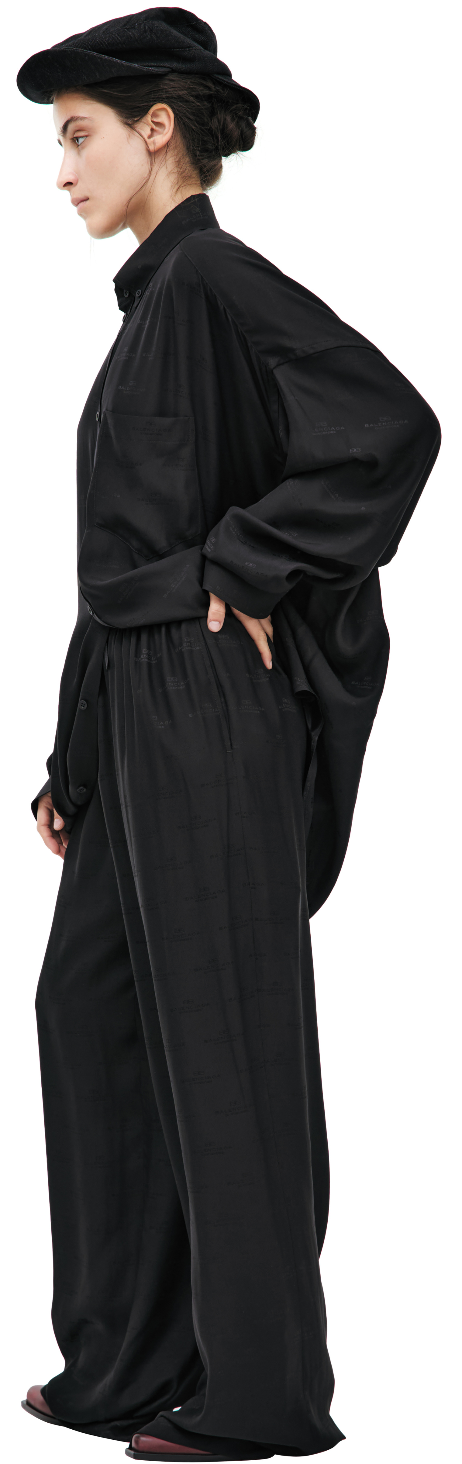Balenciaga Black monoprint trousers