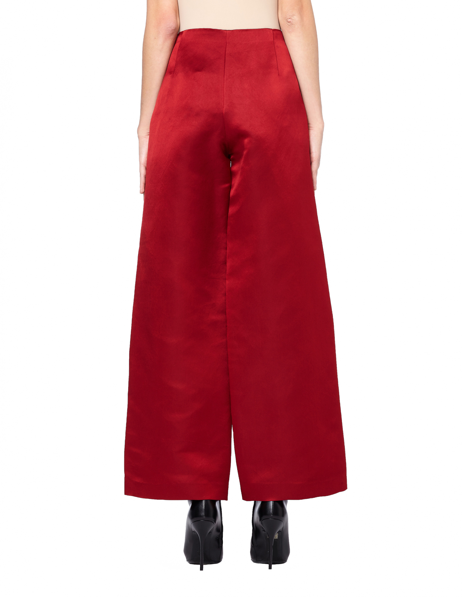 The Row Strom Wide Leg Red Silk Pants