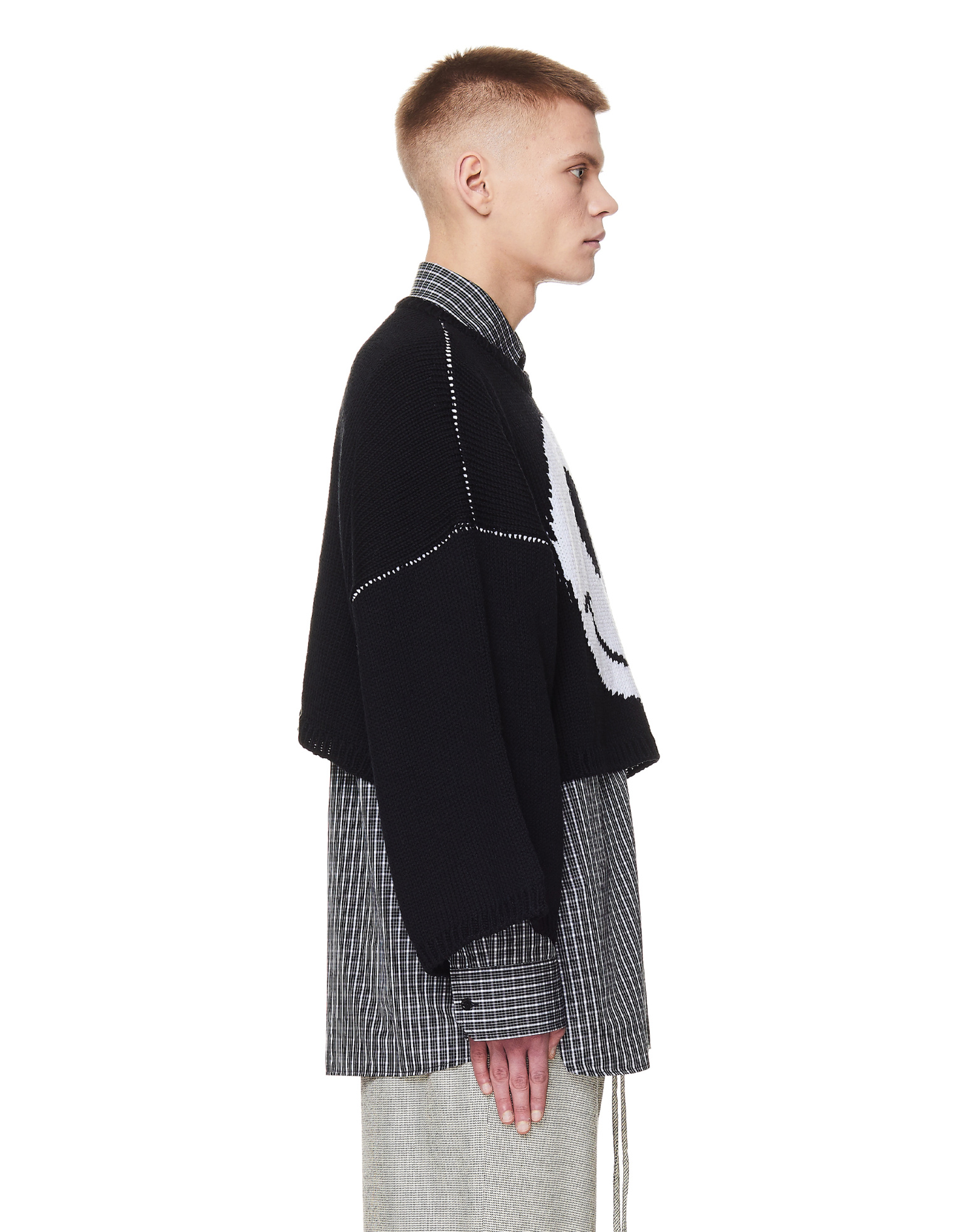 Raf Simons Smiley Face Jacquard Oversized Sweater