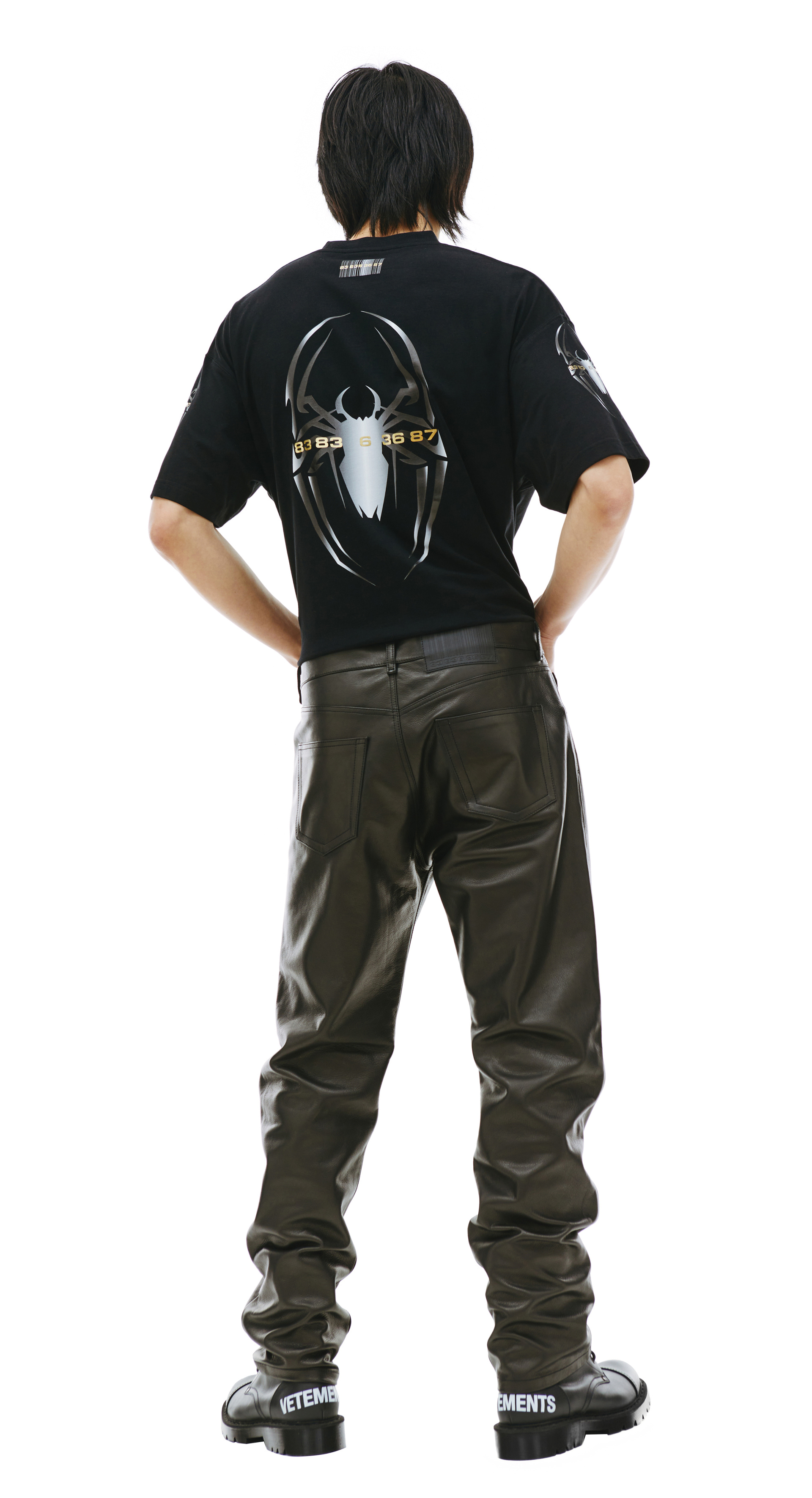 VTMNTS Leather straight leg trousers