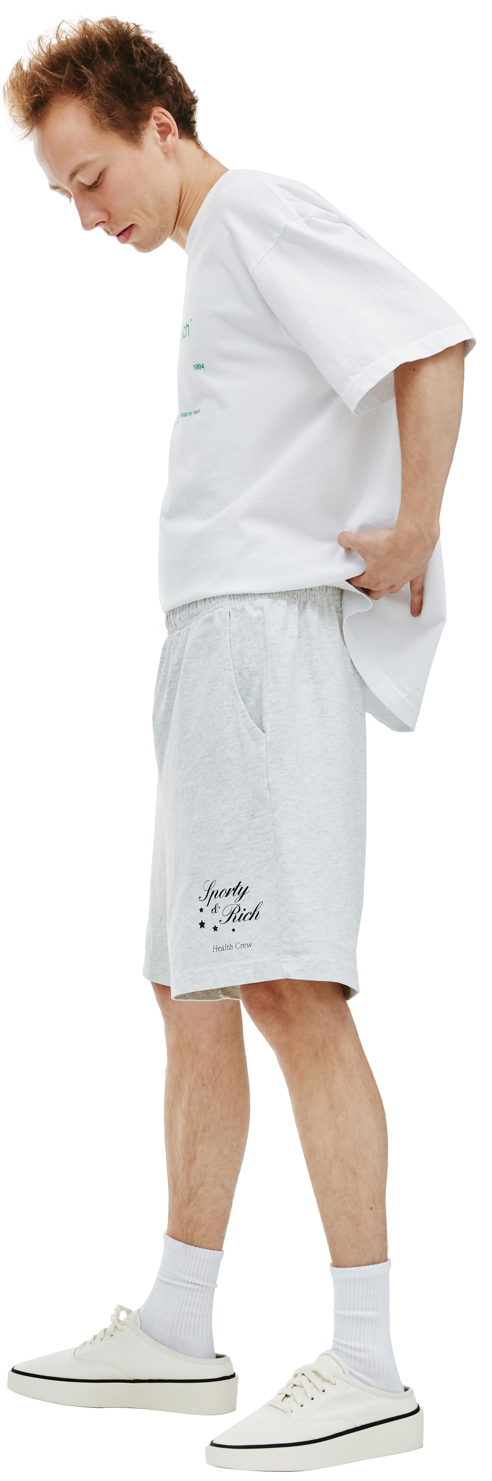 SPORTY & RICH Stars Health Crew Gym Shorts