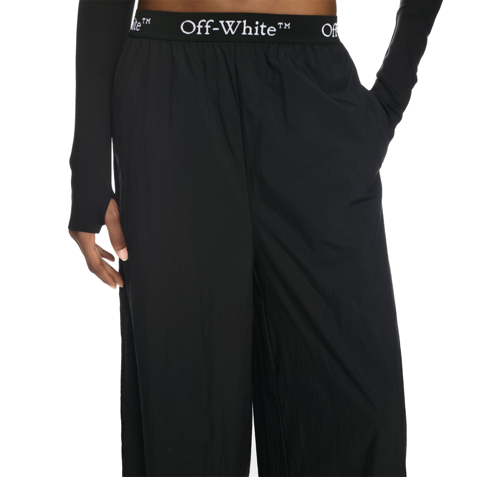 Off White Logo Band Nylon Pants