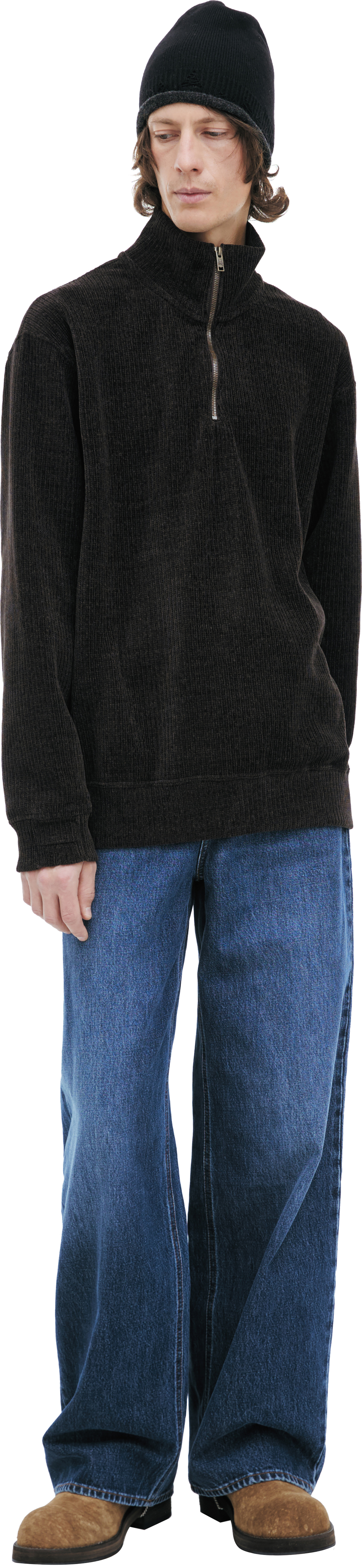 Mastermind WORLD Dark brown pullover with a collar