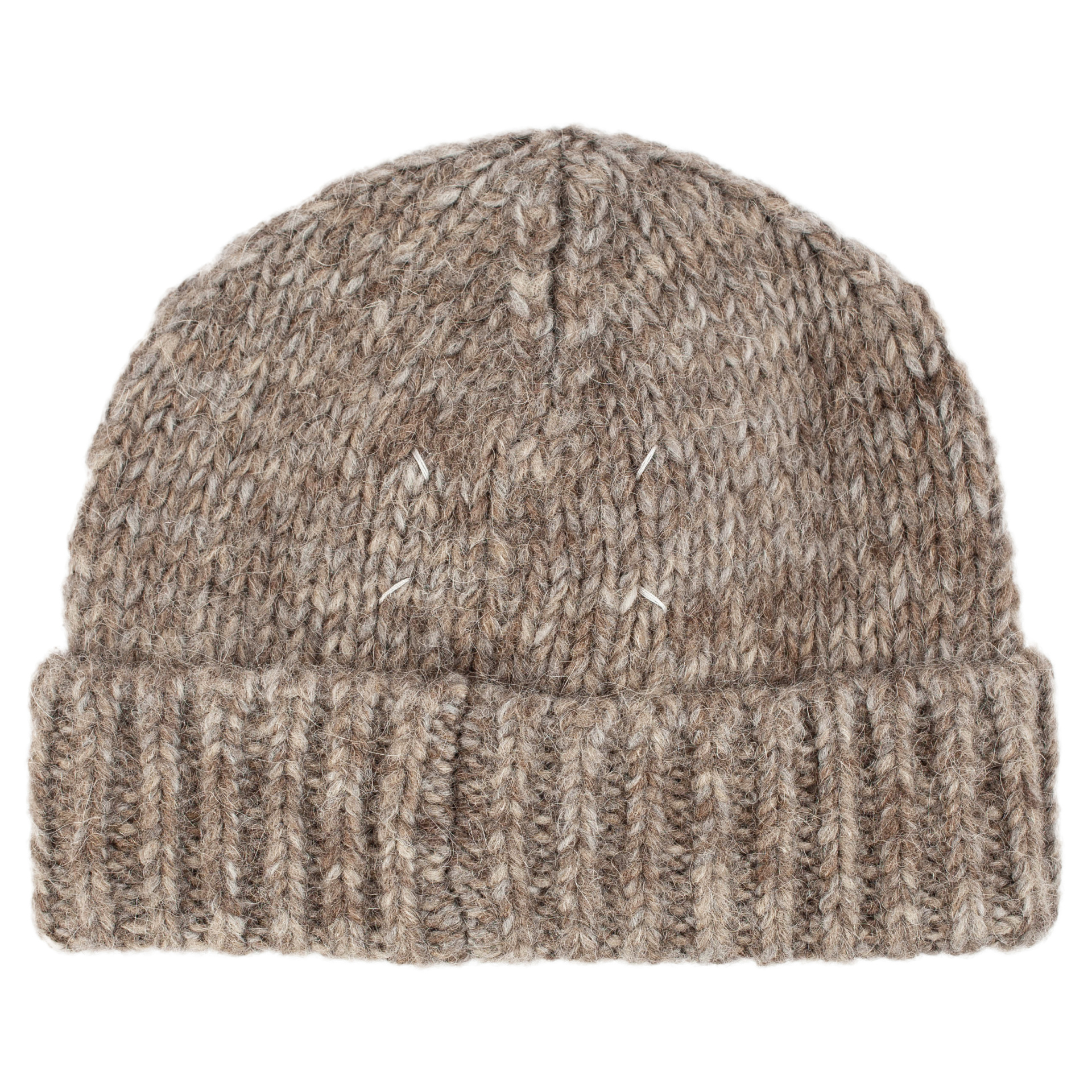 Maison Margiela Brown Cotton and Wool Beanie