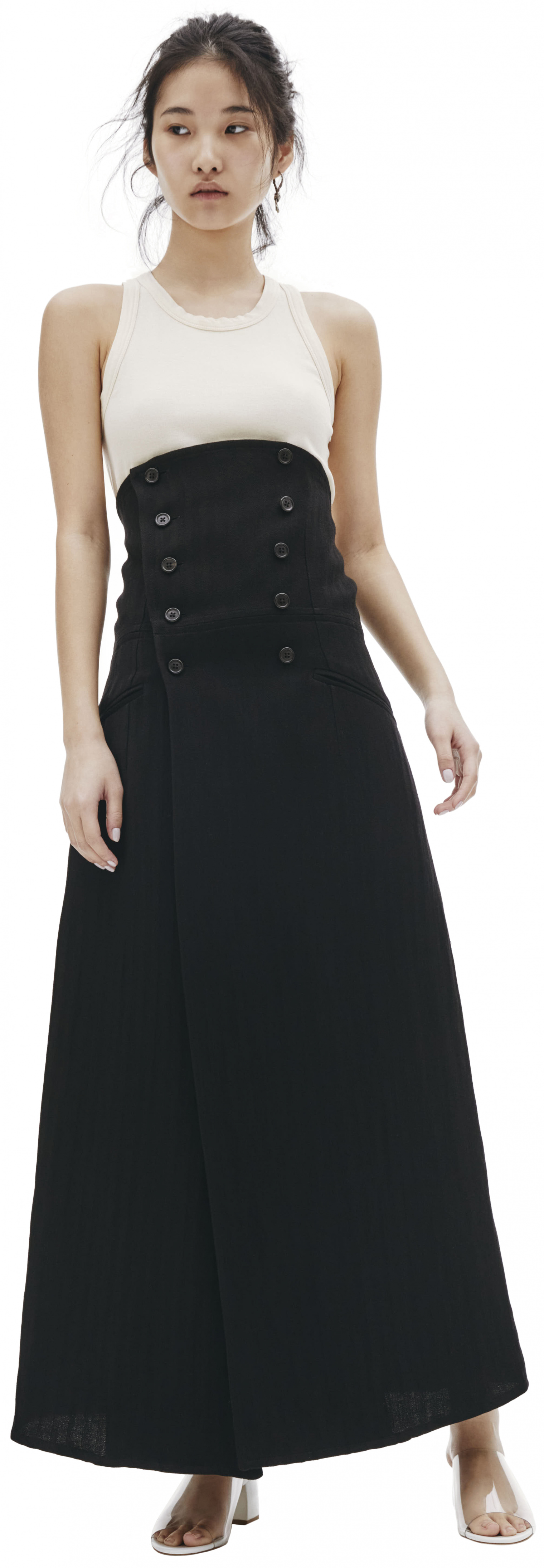 Ann Demeulemeester Oberon Striped Wool Convertible Skirt