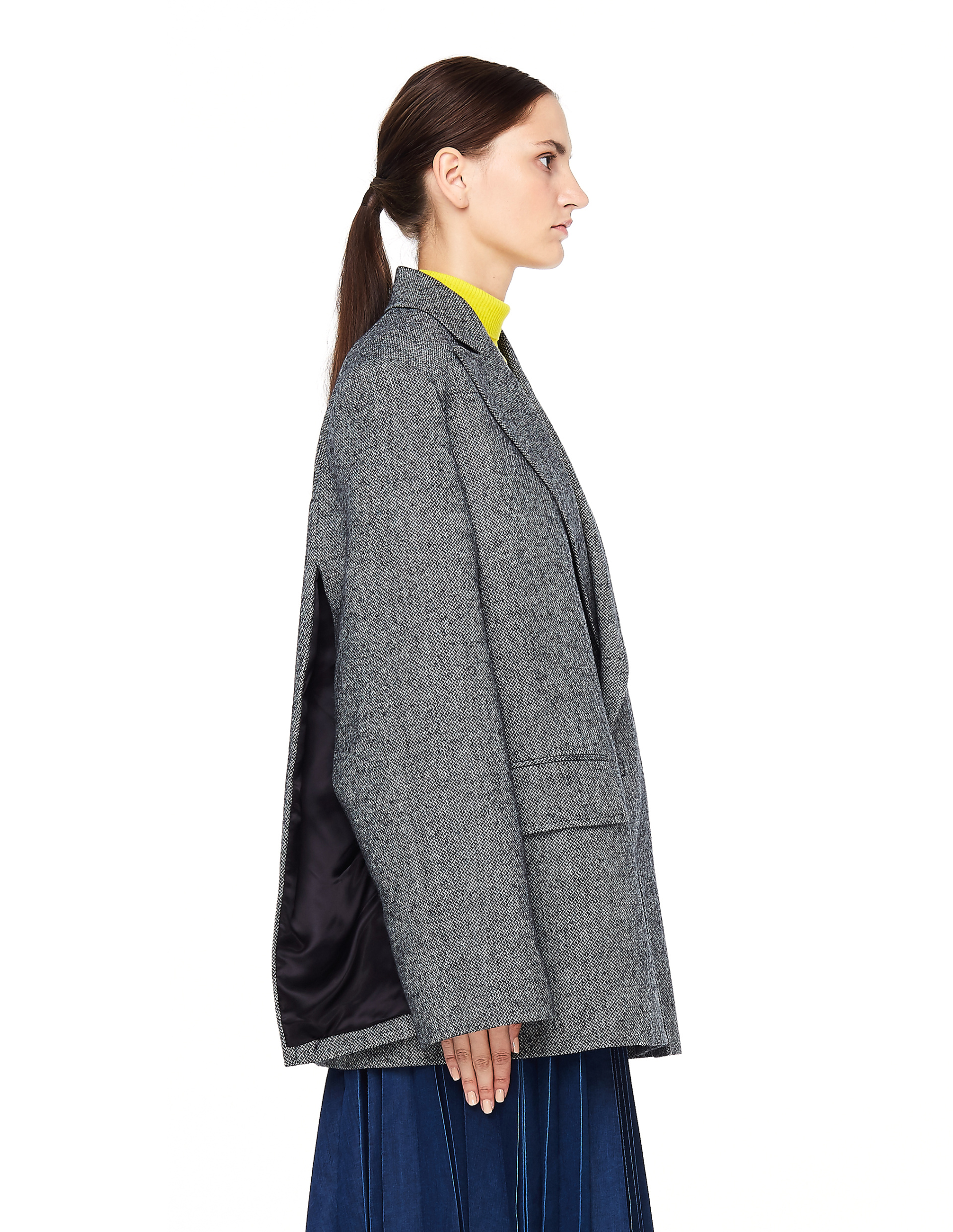 Junya Watanabe Grey Oversized Tweed Jacket
