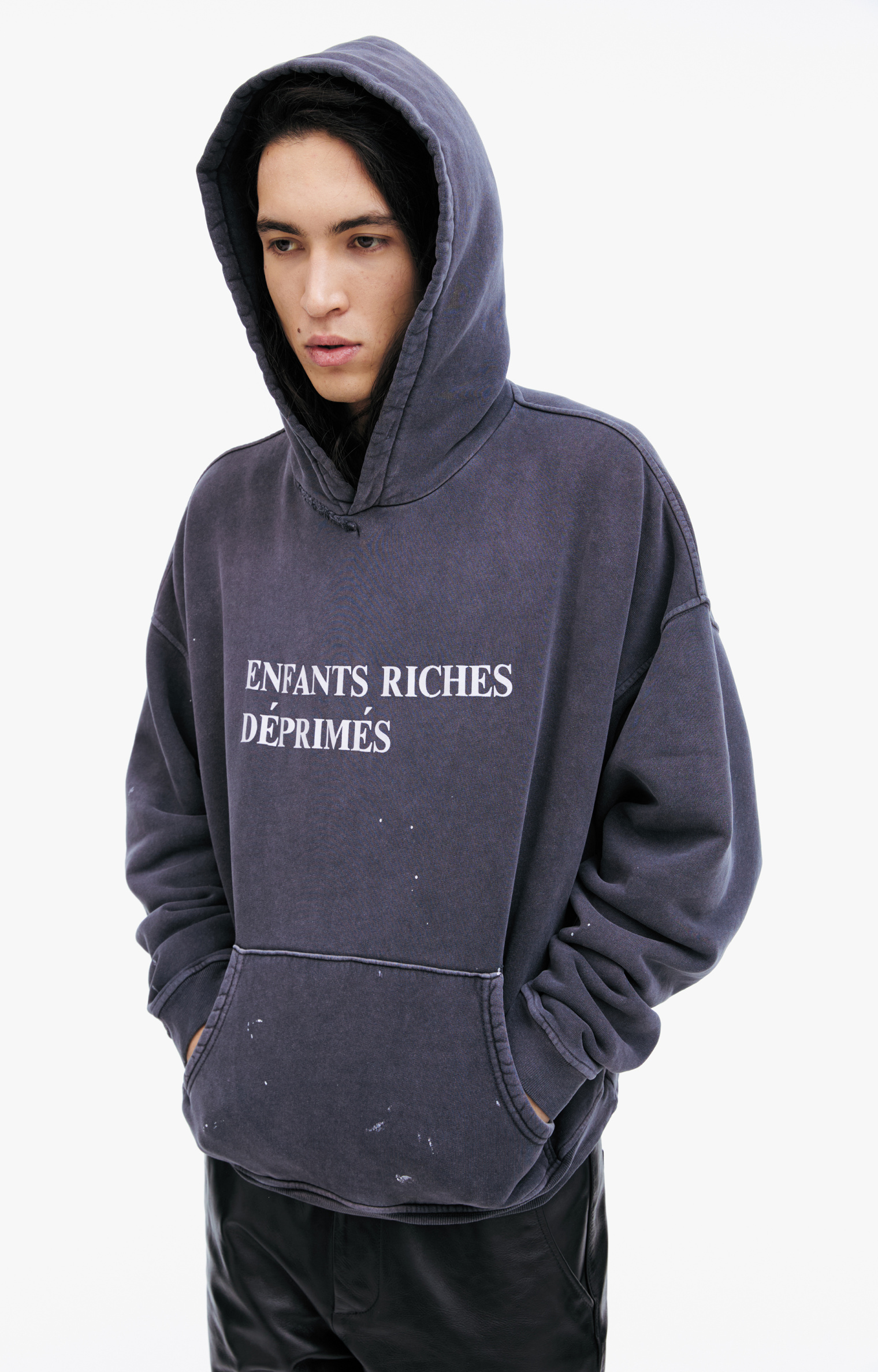 Buy Enfants Riches Déprimés men grey logo hoodie for $1,980 online