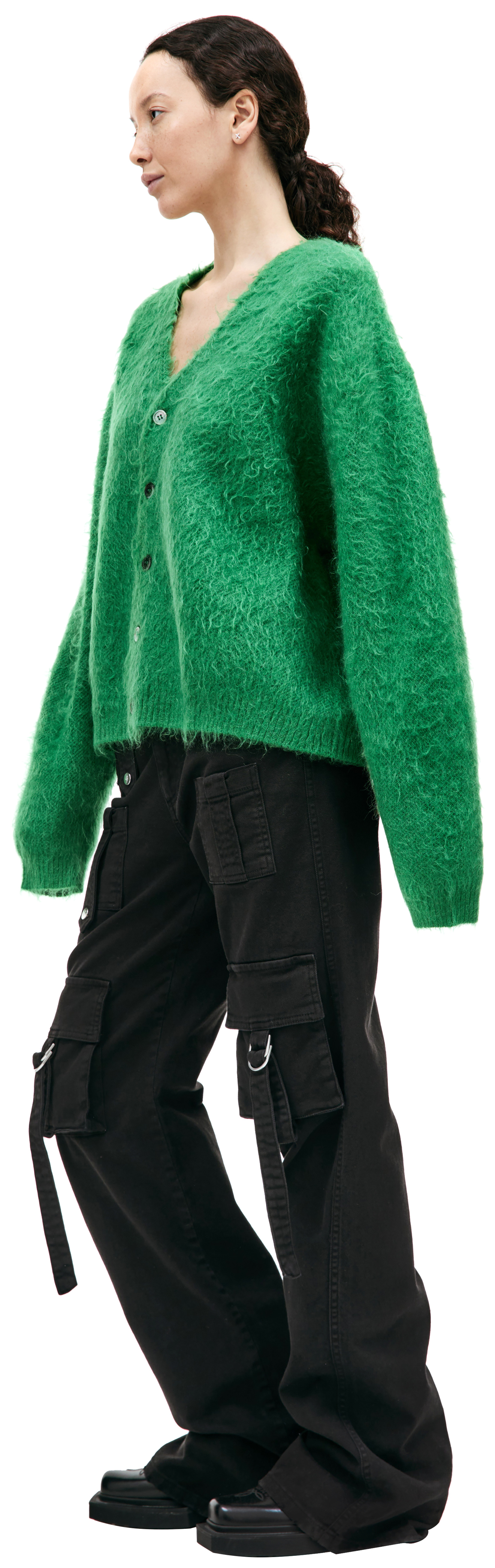 Saint Michael Green mohair cardigan