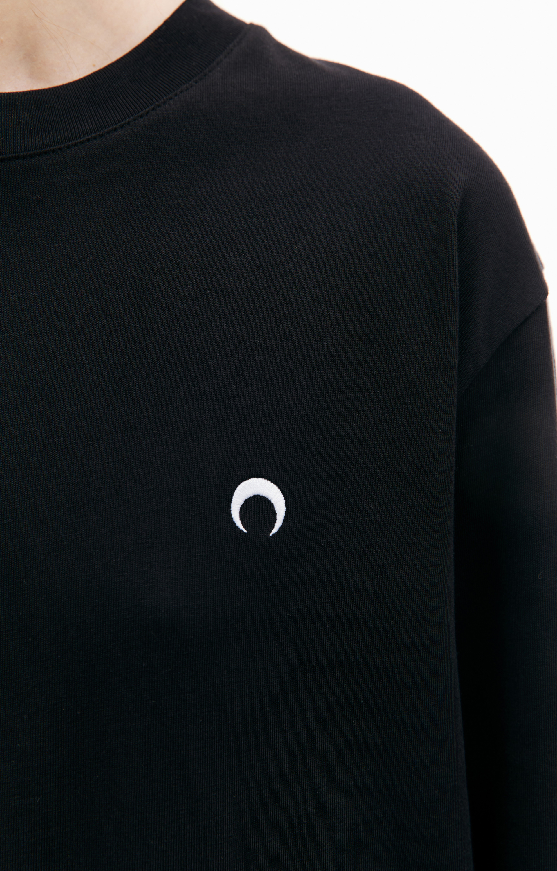 MARINE SERRE Black embroidered longsleeve