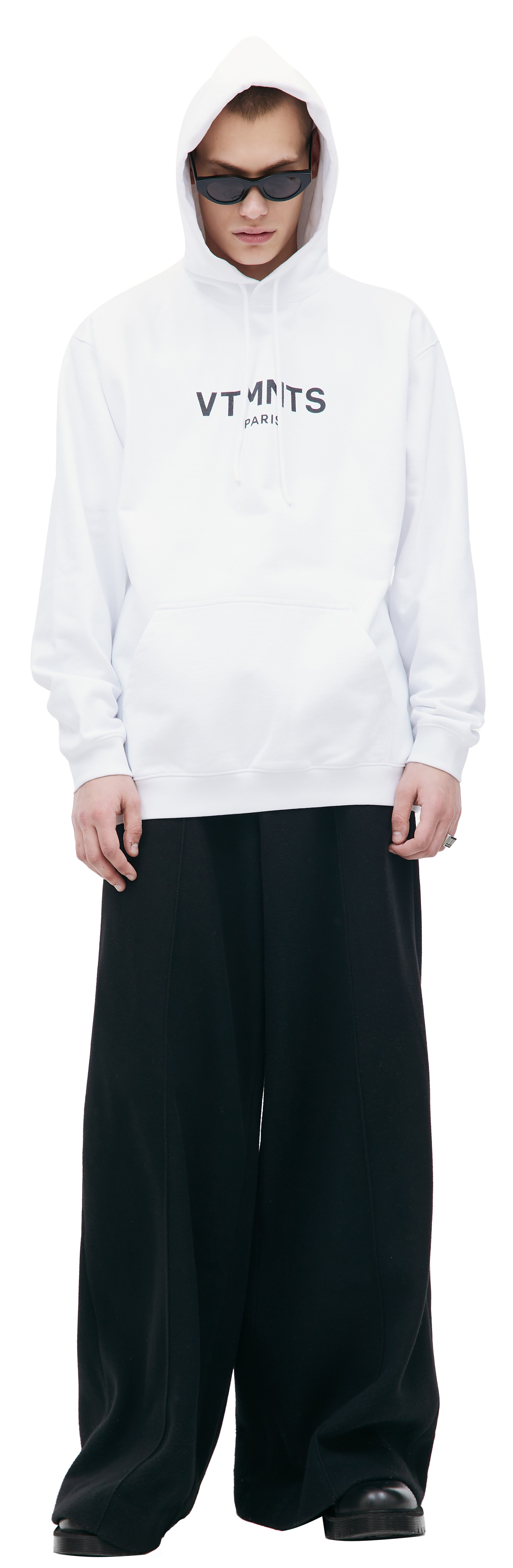 VTMNTS White printed hoodie