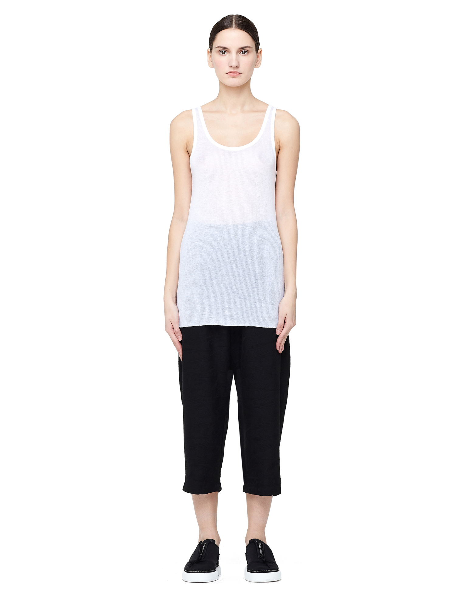 Ann Demeulemeester Raw Hem Ribbed Tank Top