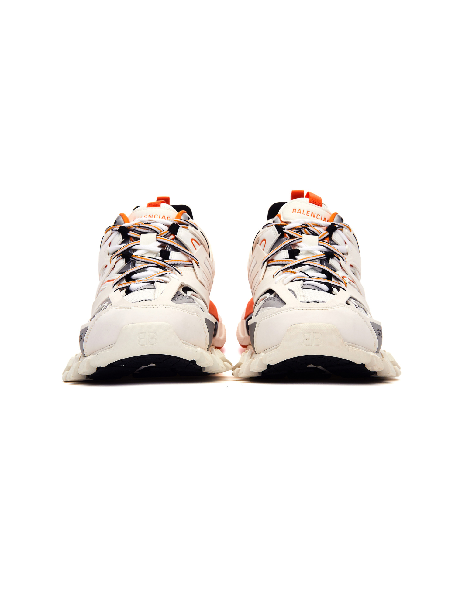 Balenciaga White & Orange Track Sneakers