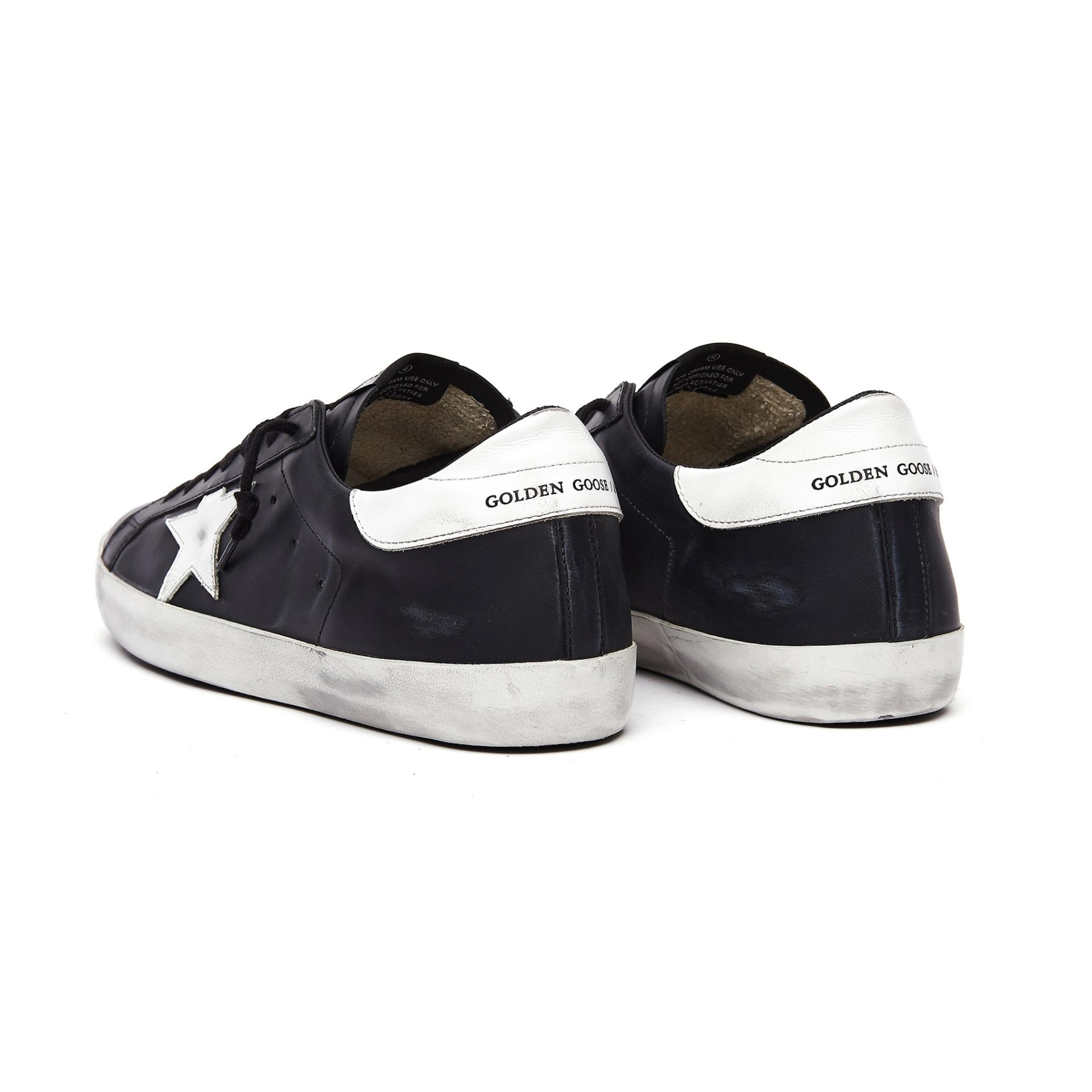 Golden Goose Black & White Leather Superstar Sneakers