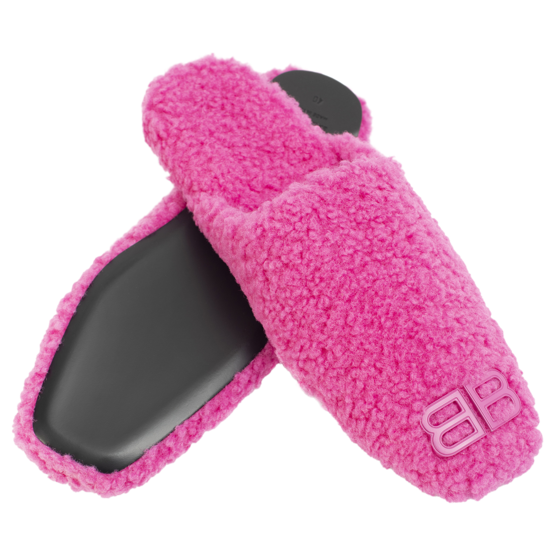 Balenciaga Cozy Fleece BB mule in pink