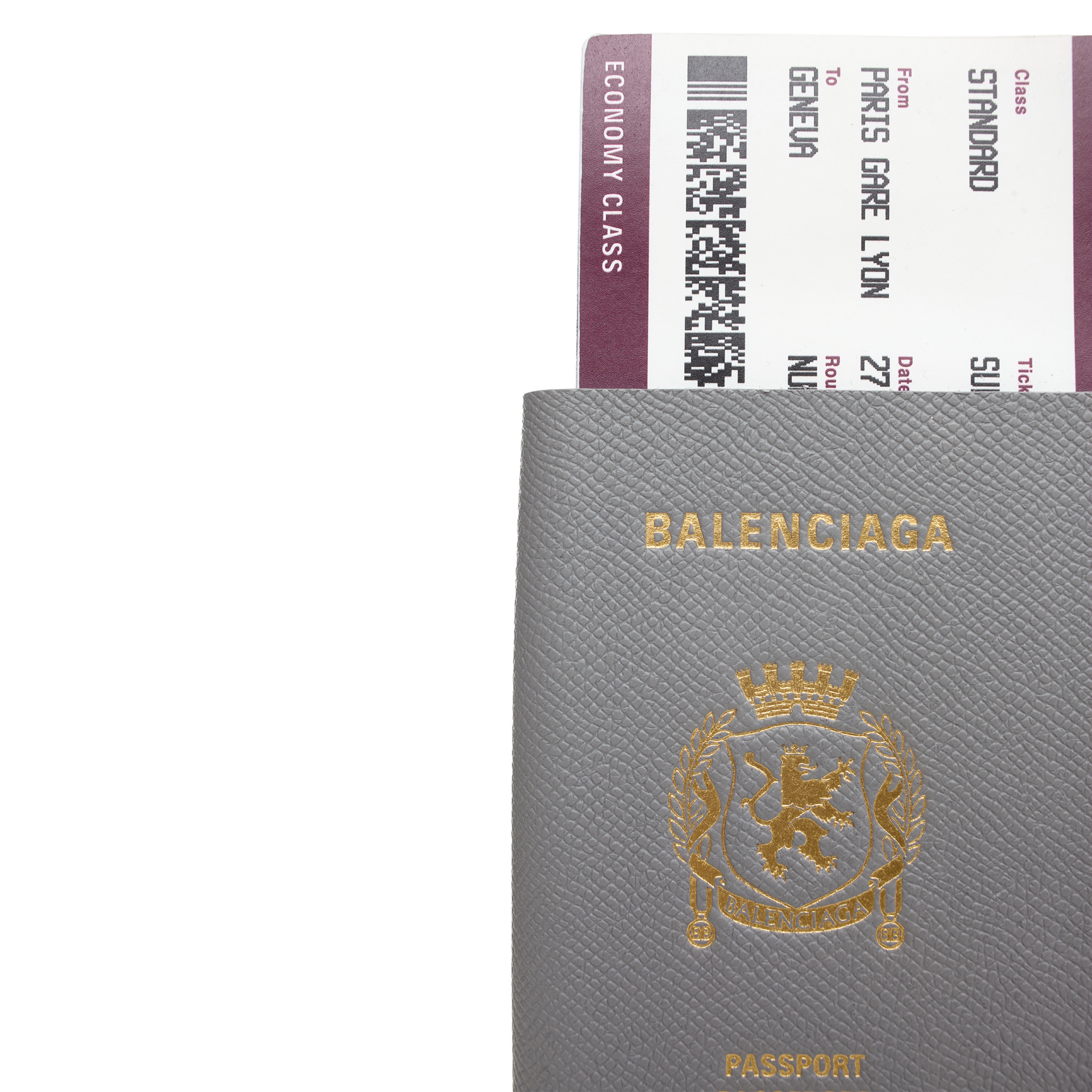 Balenciaga Passport-shaped wallet with ticket