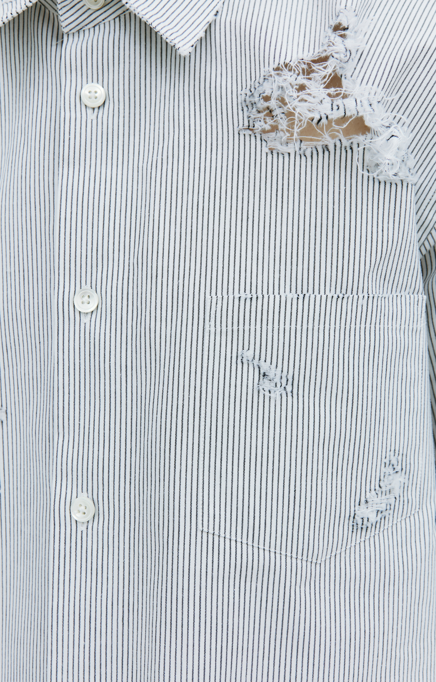 Doublet Рваная рубашка в полоску