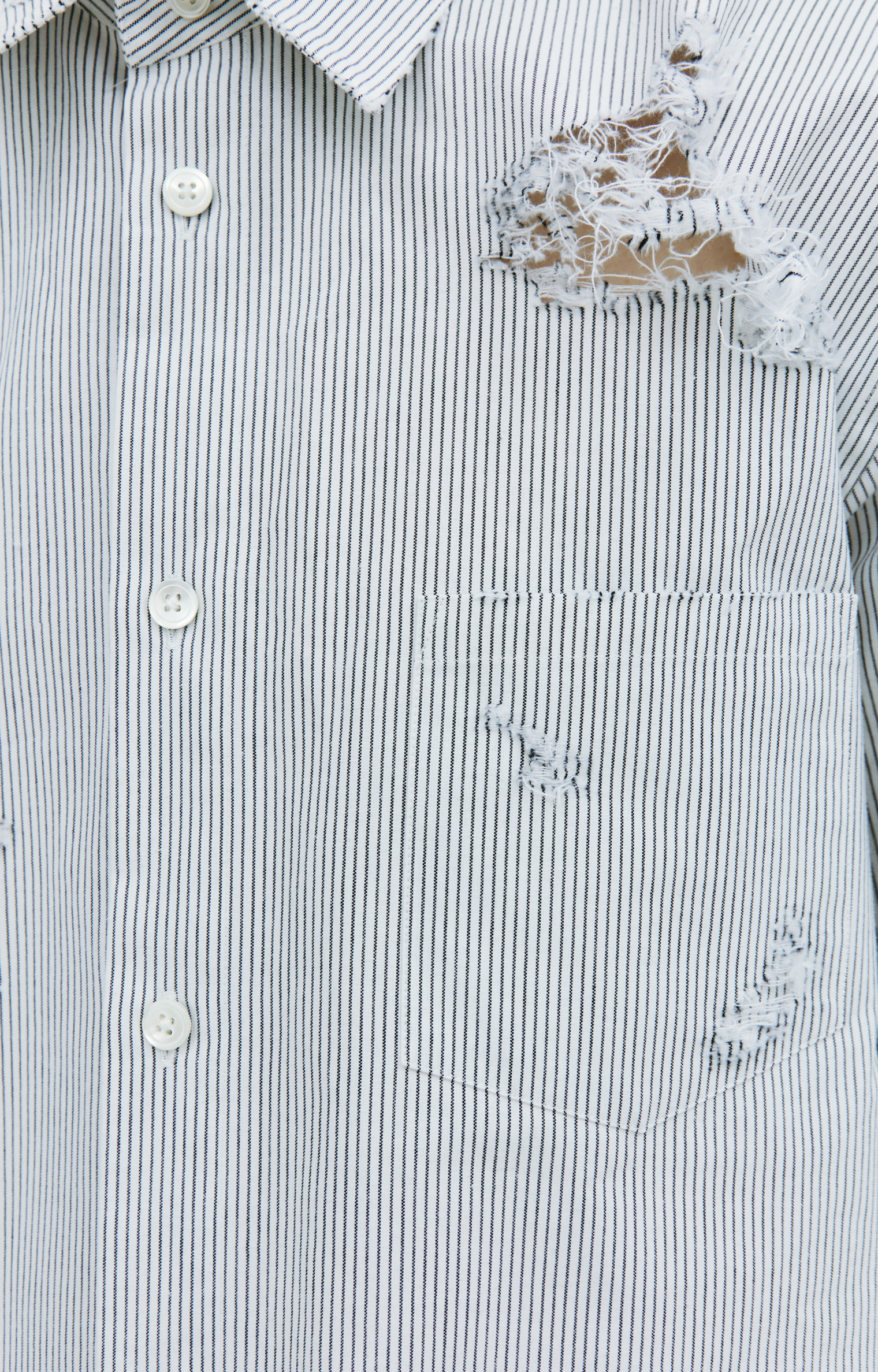 Doublet Distressed stripe shirt