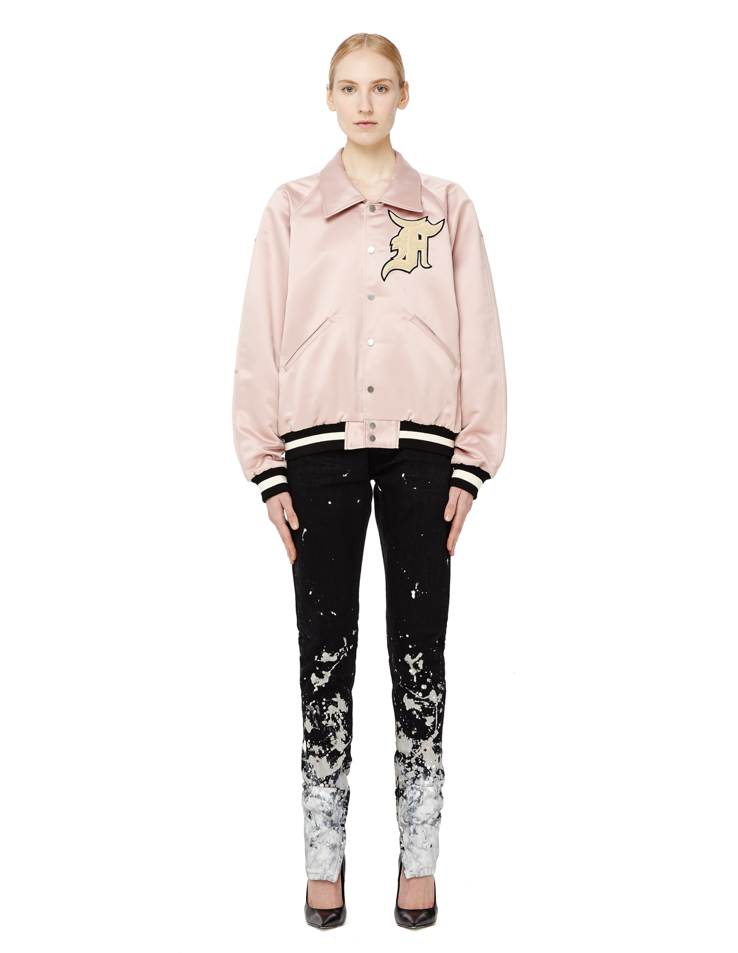 Fear of God Бомбер из сатина с нашивками