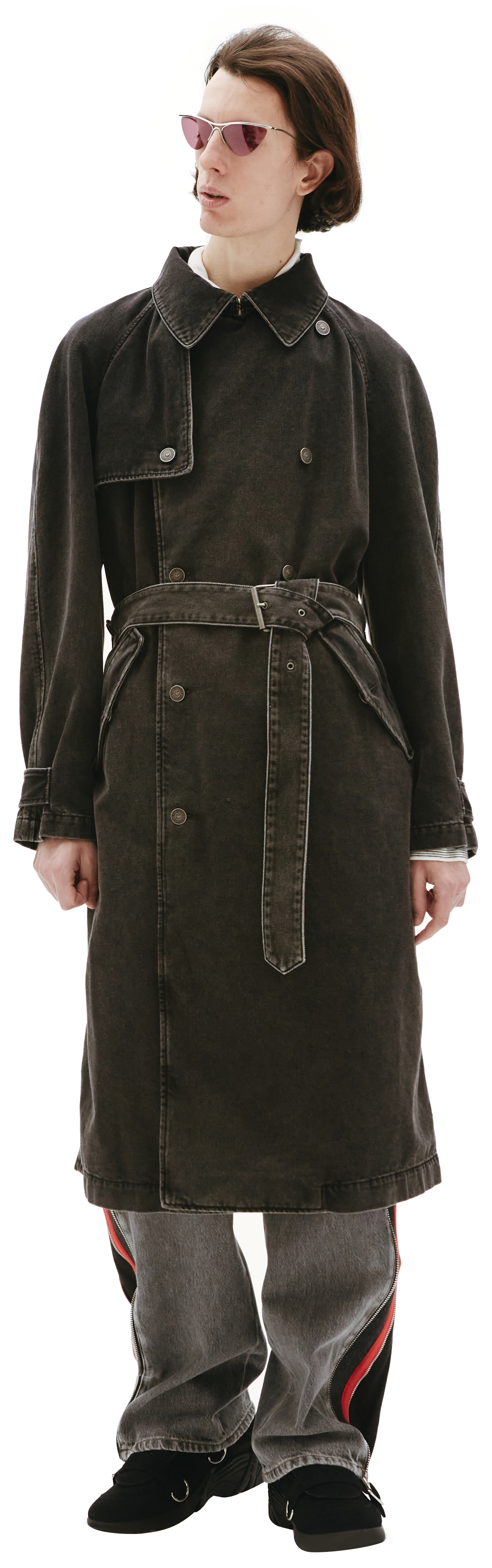 Diesel Grey denim trench coat