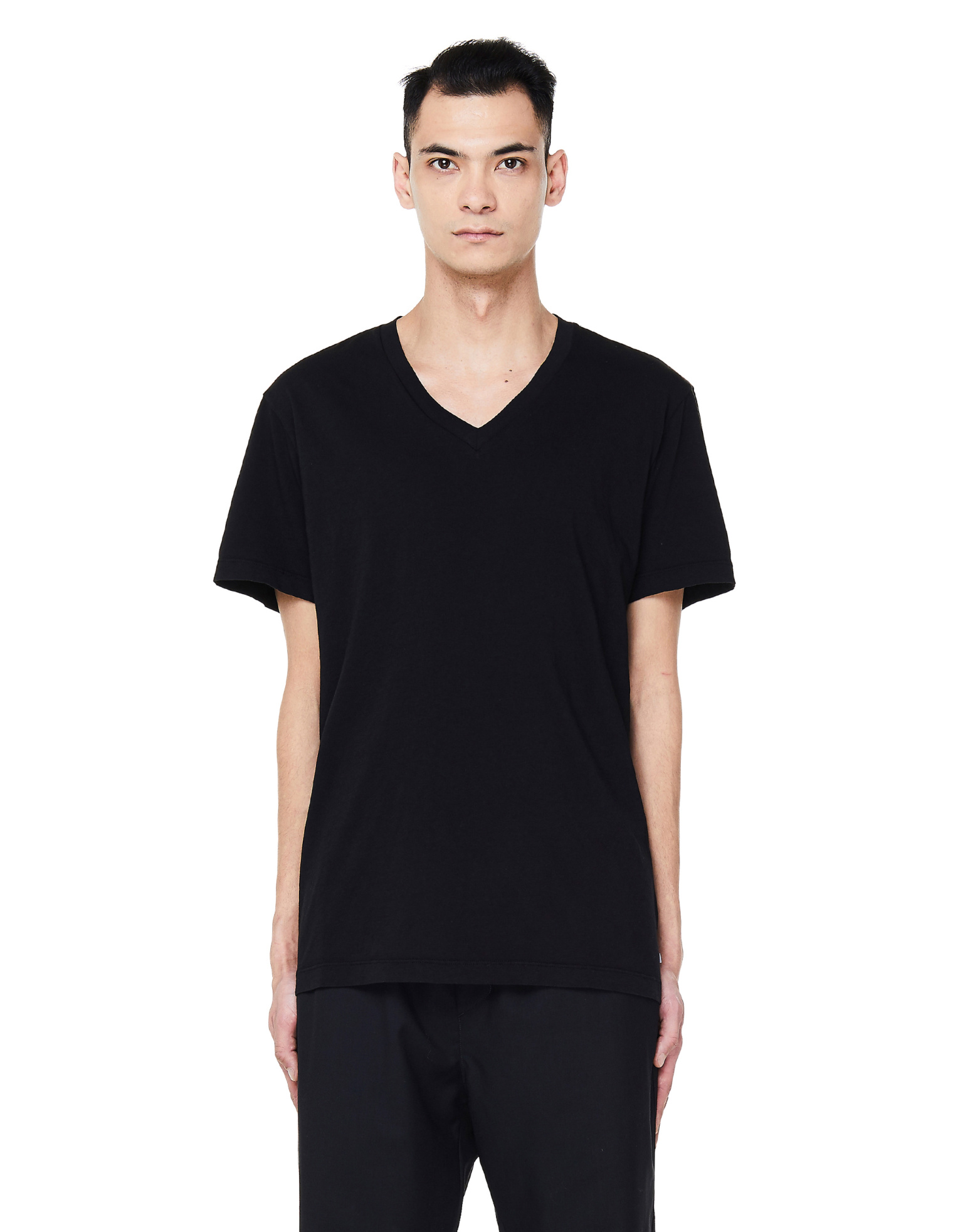 James Perse Black V-Neck Cotton T-Shirt
