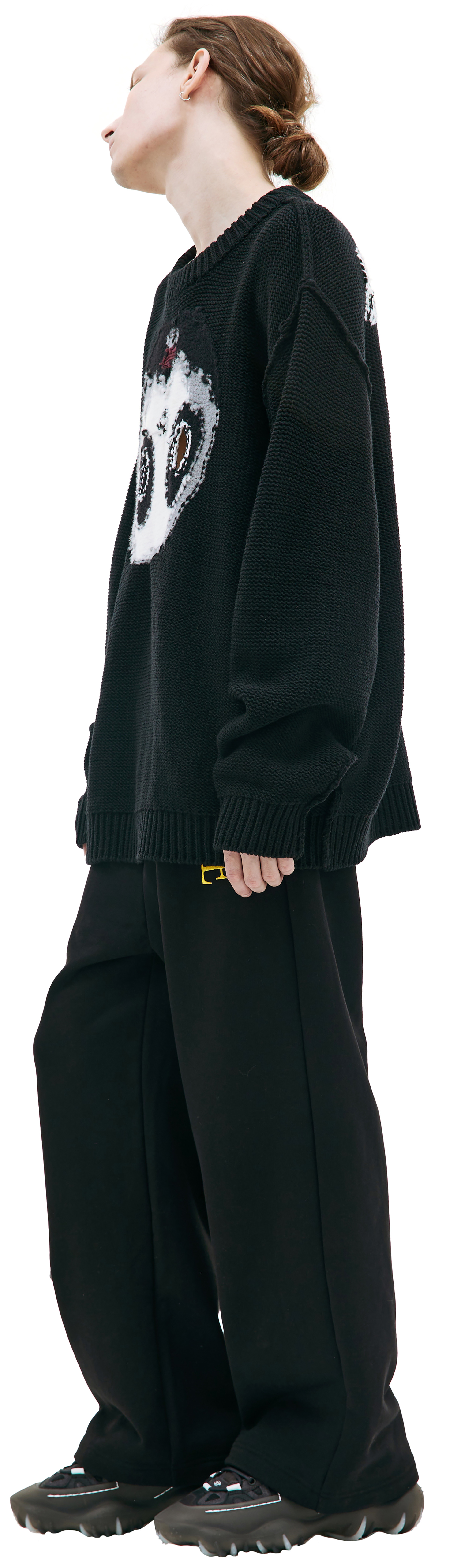 Doublet Black intarsia sweater