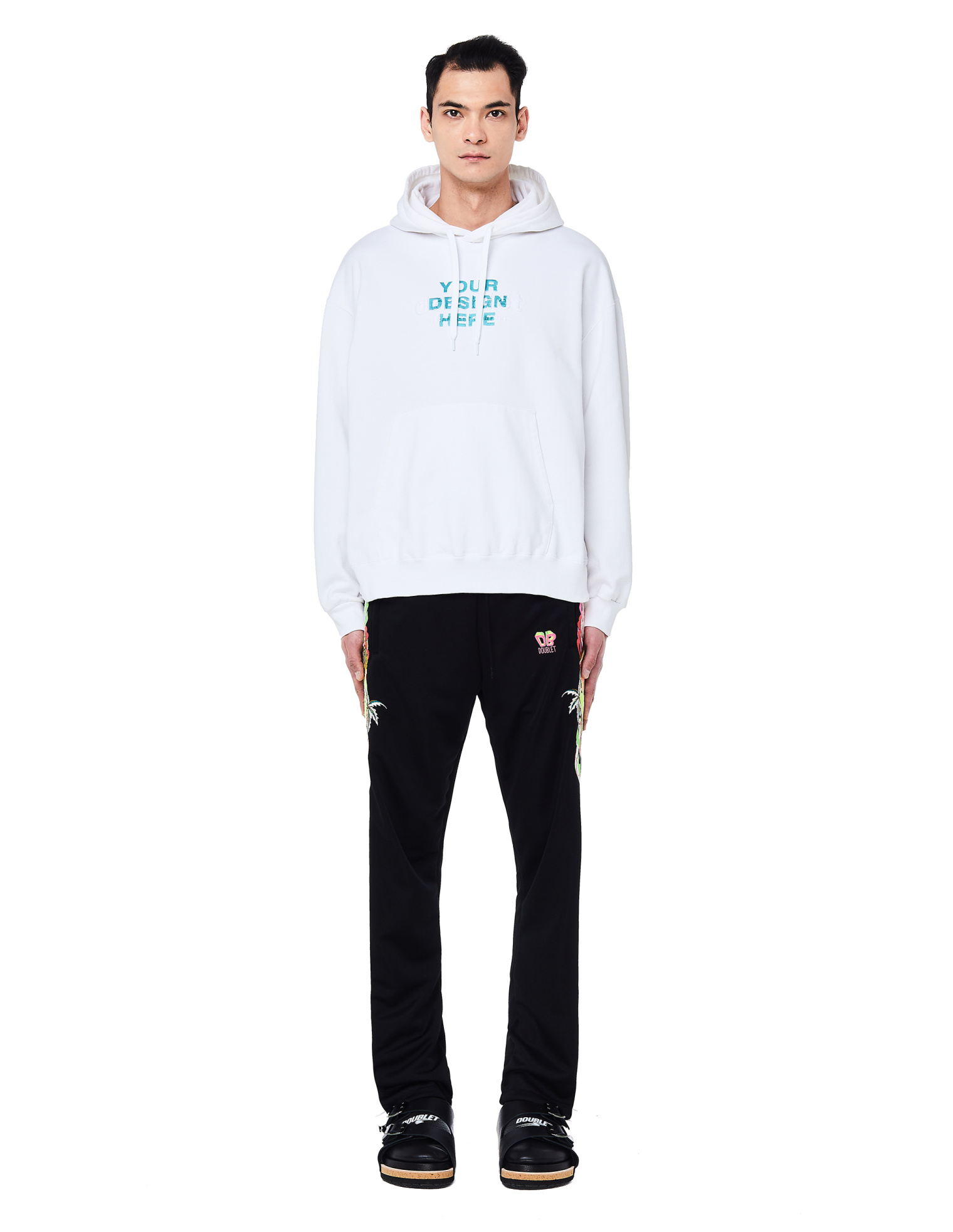 Doublet Black Chaos Embroidery Track Pants