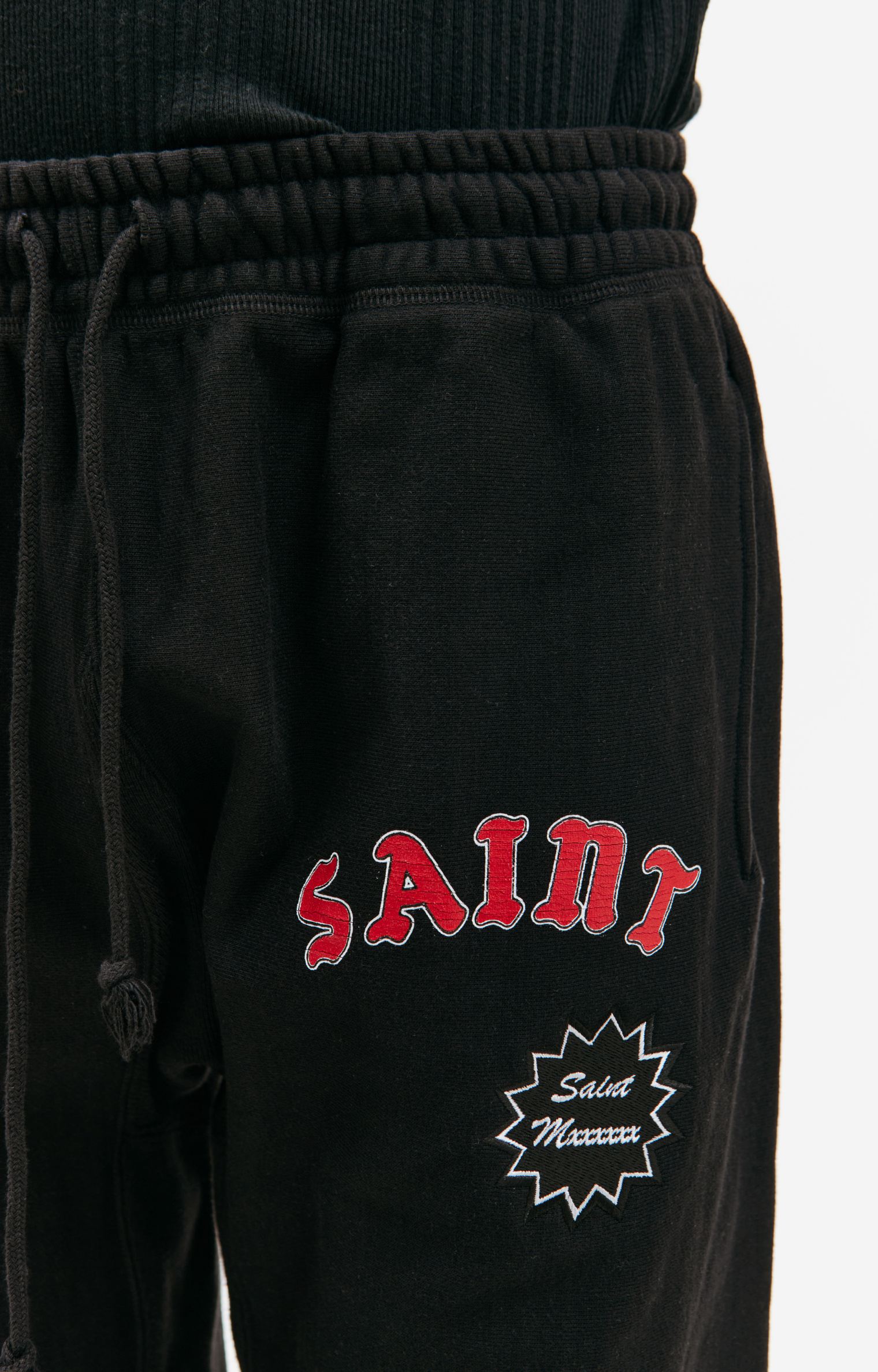 Saint Michael Черные брюки с логотипом
