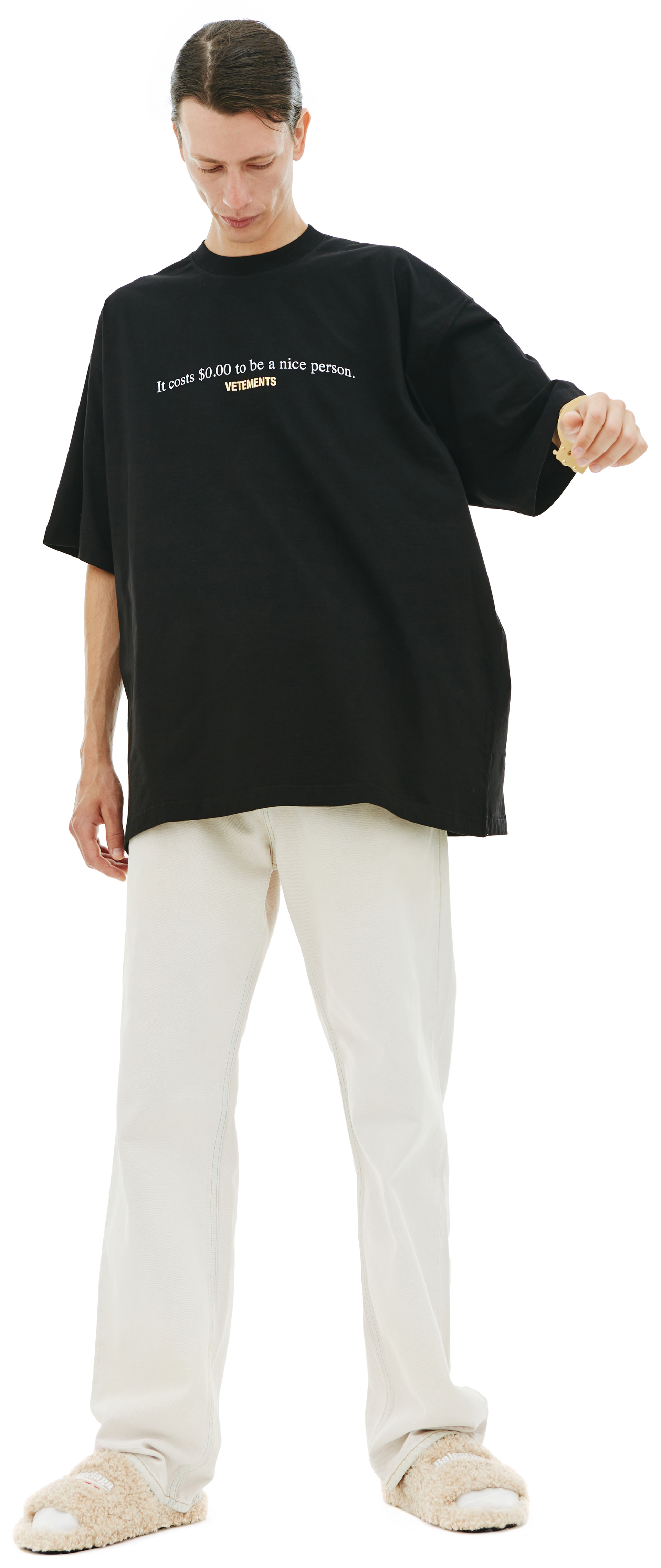 VETEMENTS Black printed t-shirt