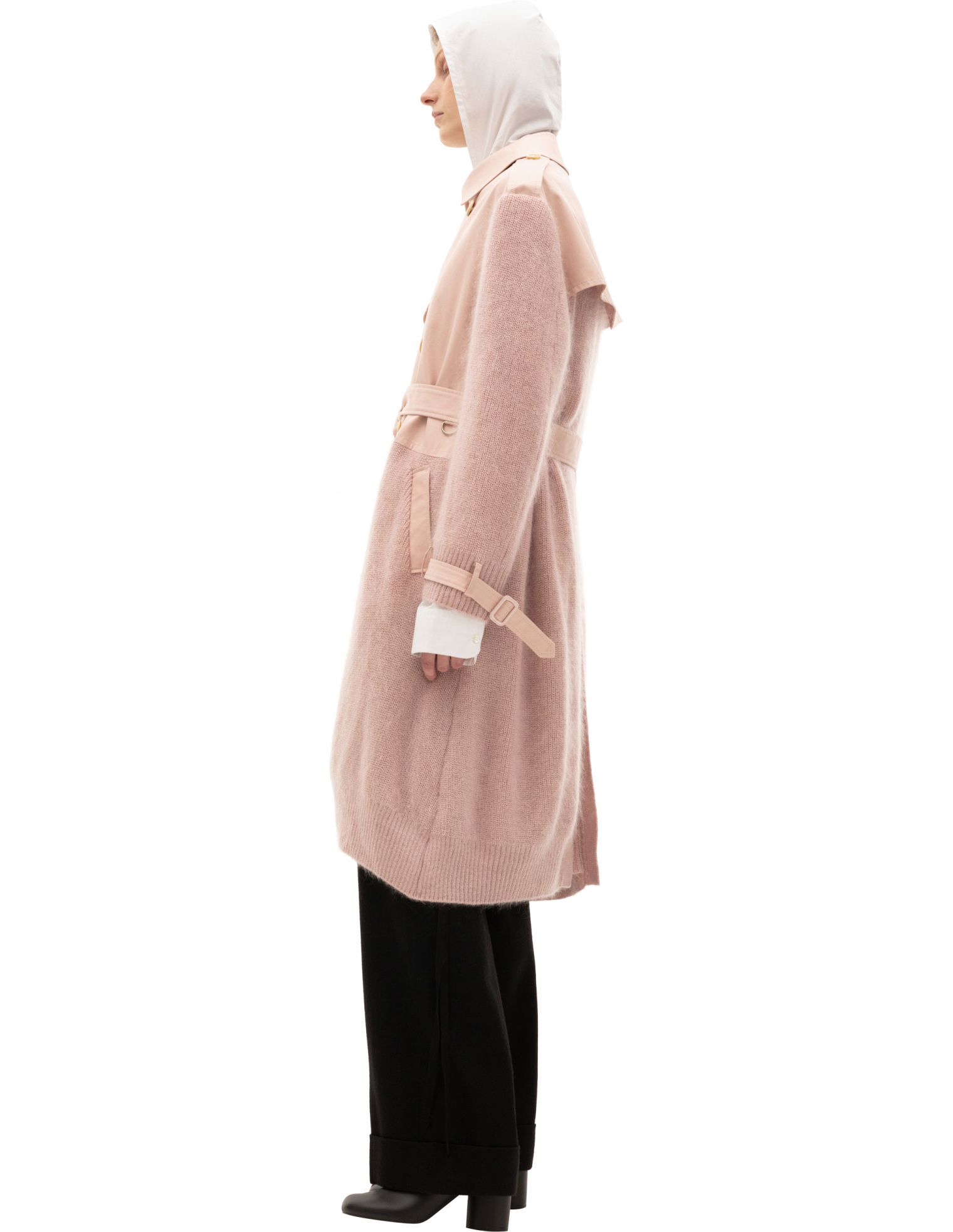Undercover Partly Knitted Pink Trench