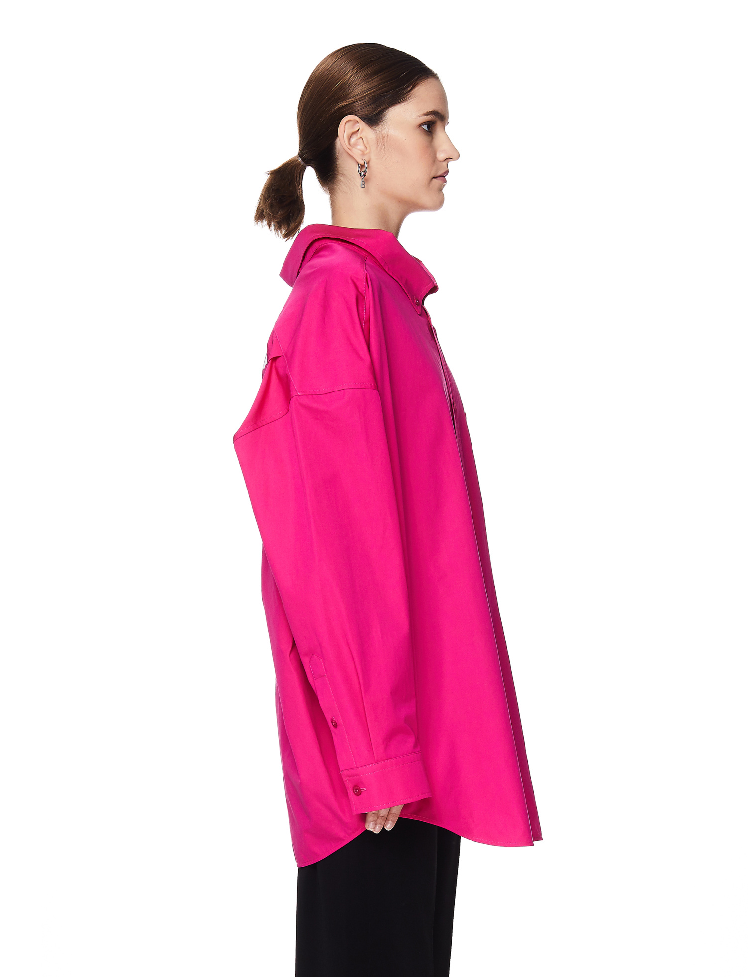 Balenciaga Fuchsia Cotton Cocoon Swing Shirt