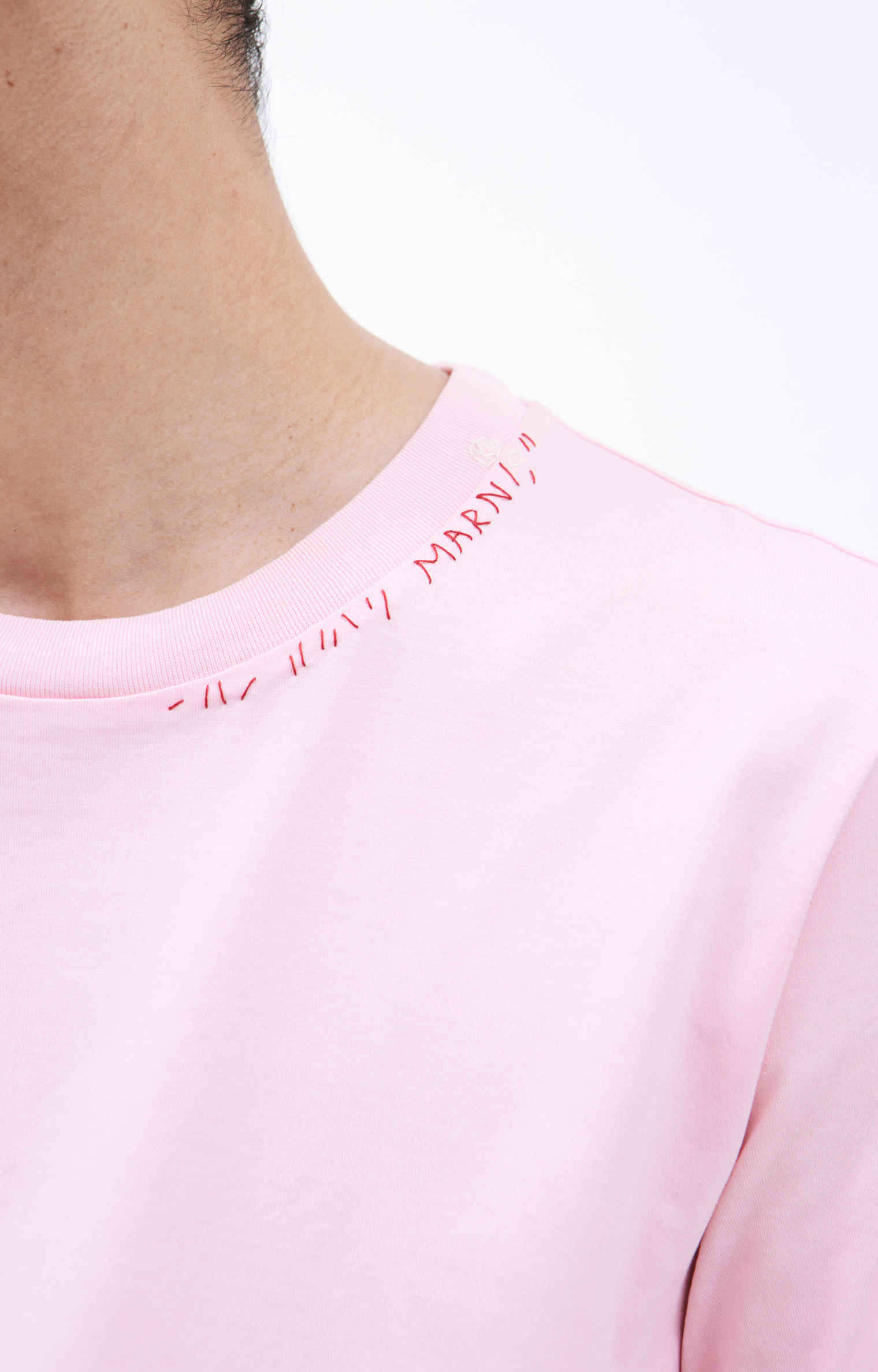 Marni Розовая футболка с принтом
