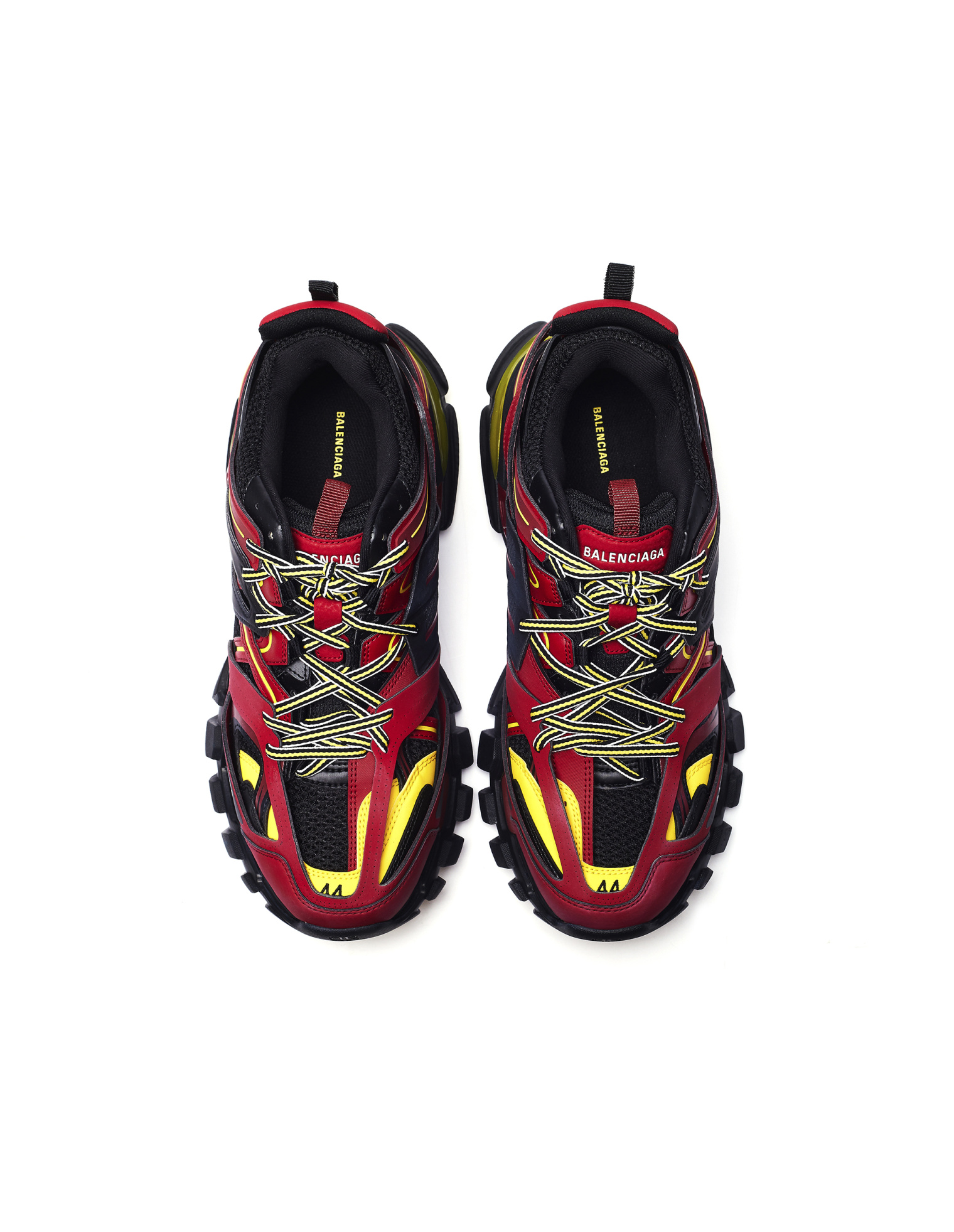 Balenciaga Burgundy & Yellow Track Sneakers