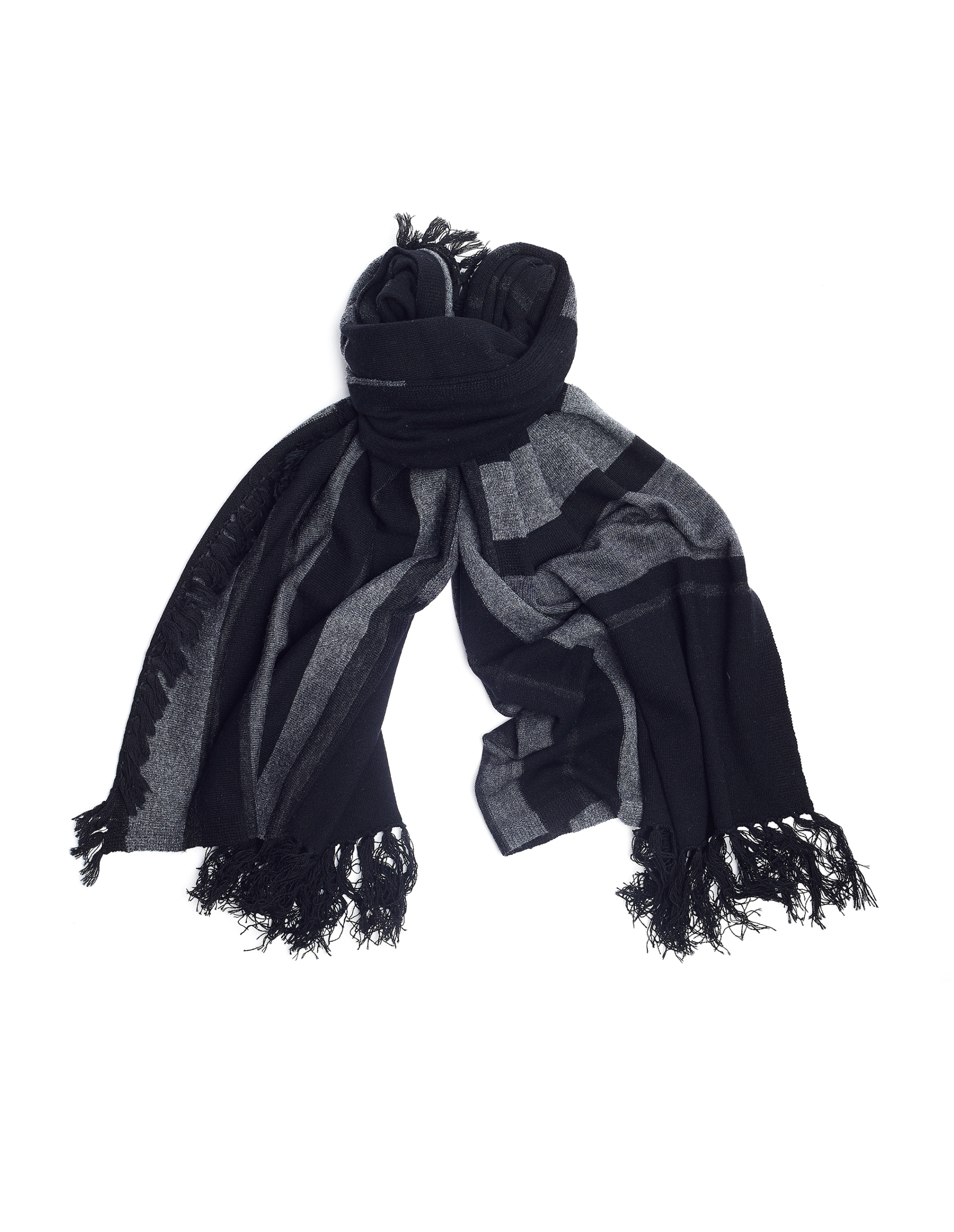The Viridi-Anne Black Wool & Cashmere Scarf