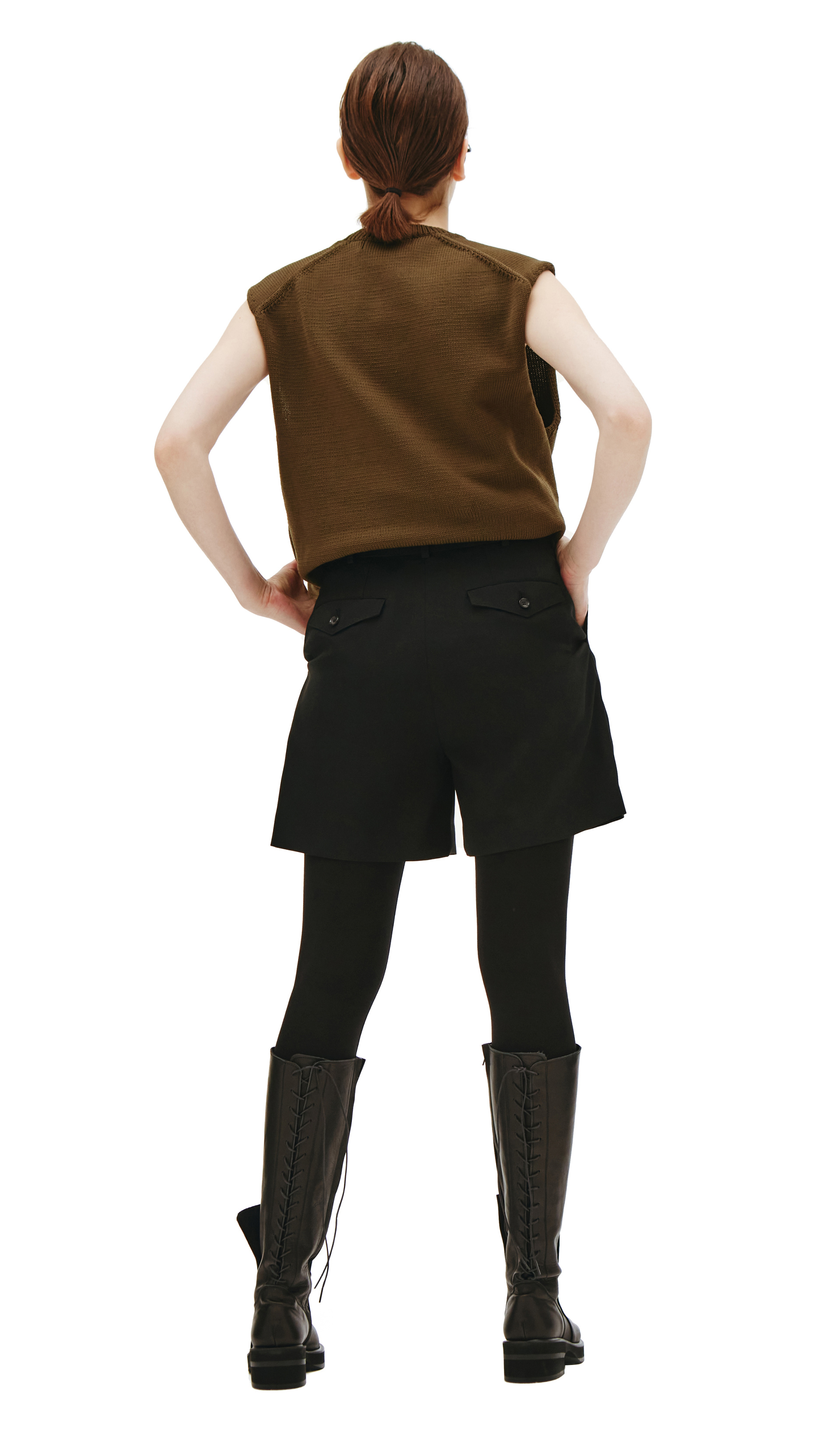 Junya Watanabe Black wool shorts