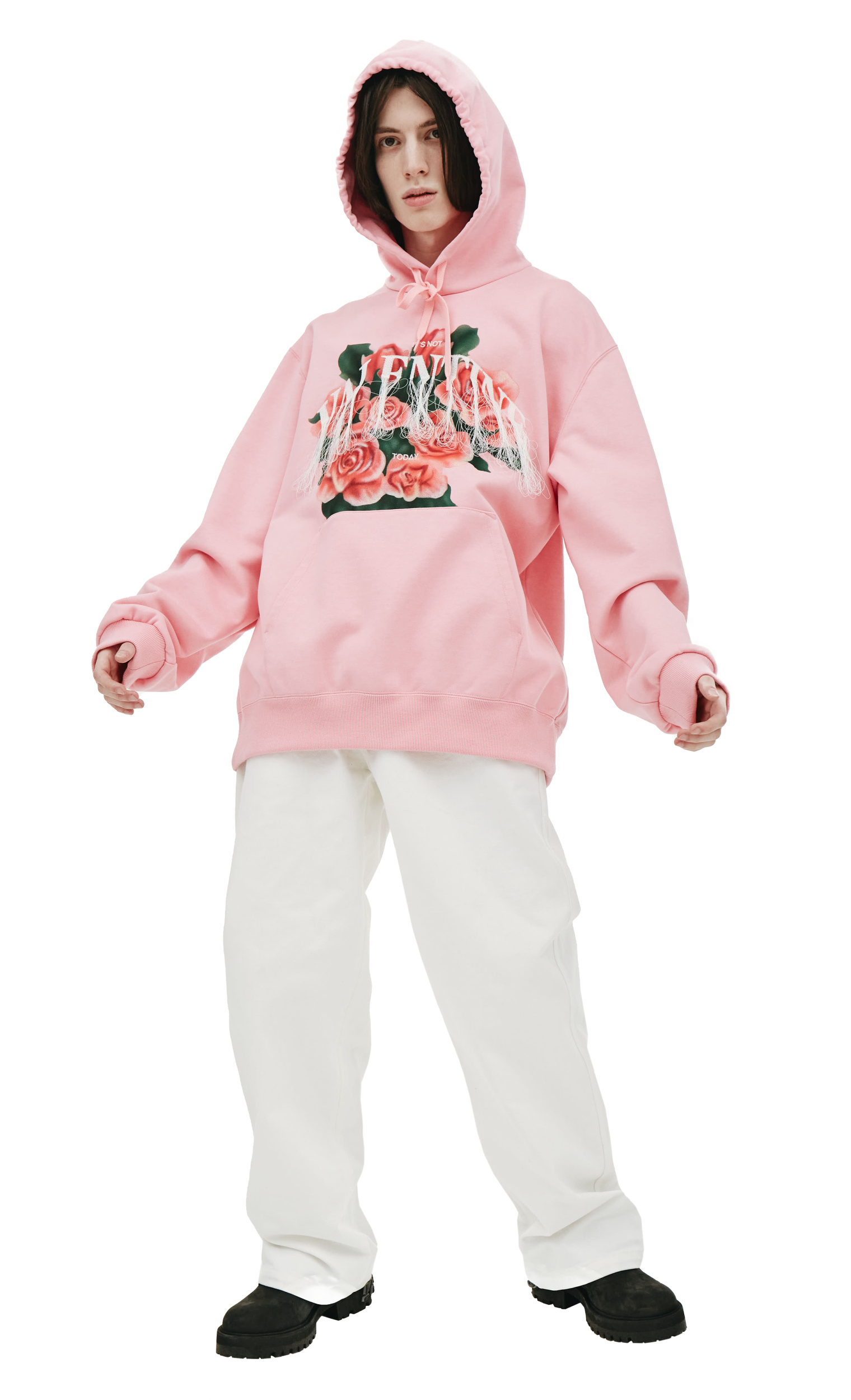 Buy Doublet men pink valentine embroidered hoodie for 318 online on SV77 21SS31CS176 pink