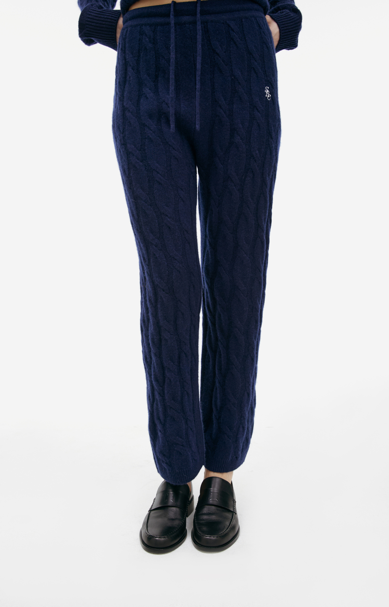 SPORTY & RICH Coarse-knit cashmere trousers