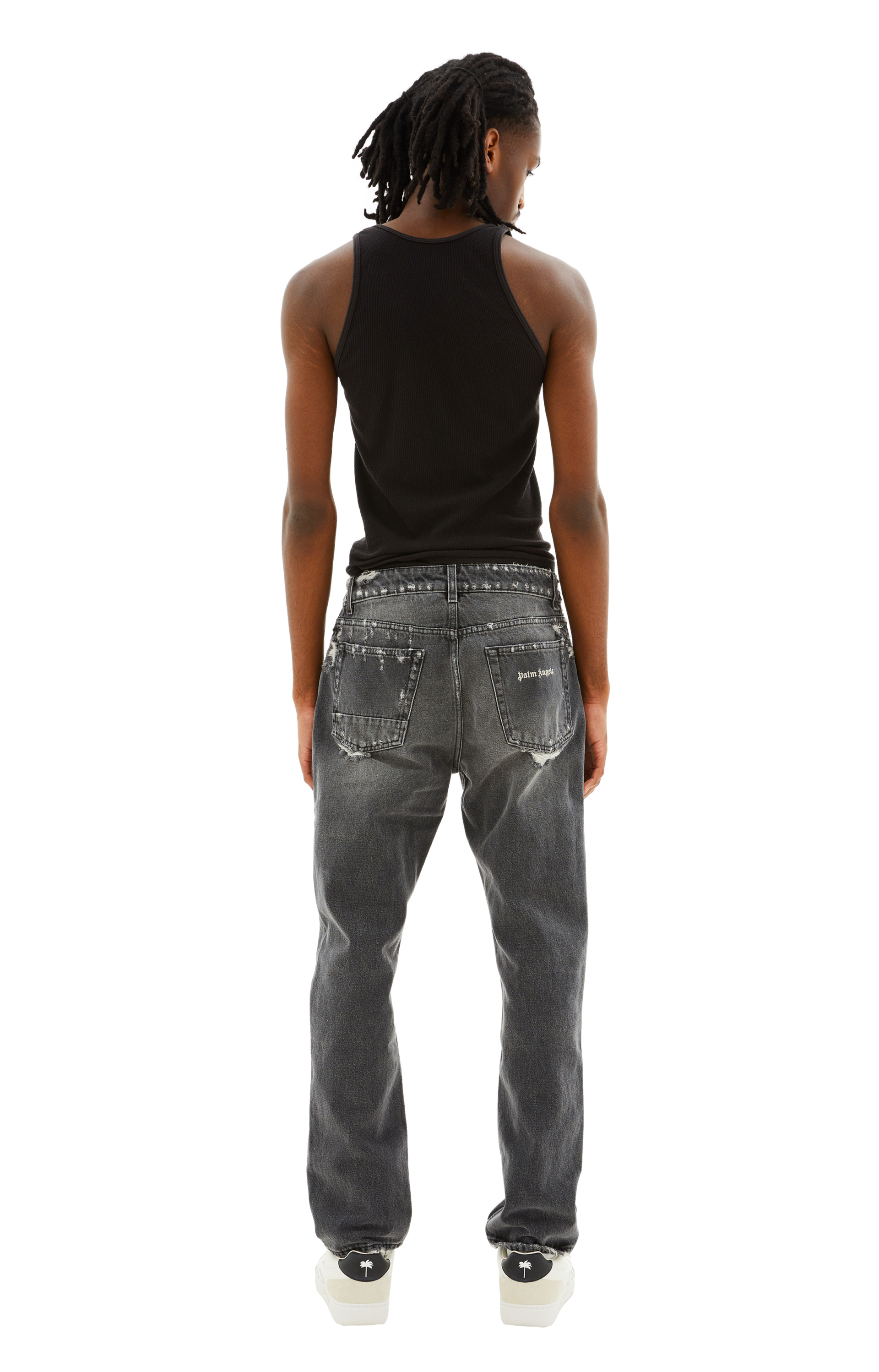 Palm Angels Grey patch jeans