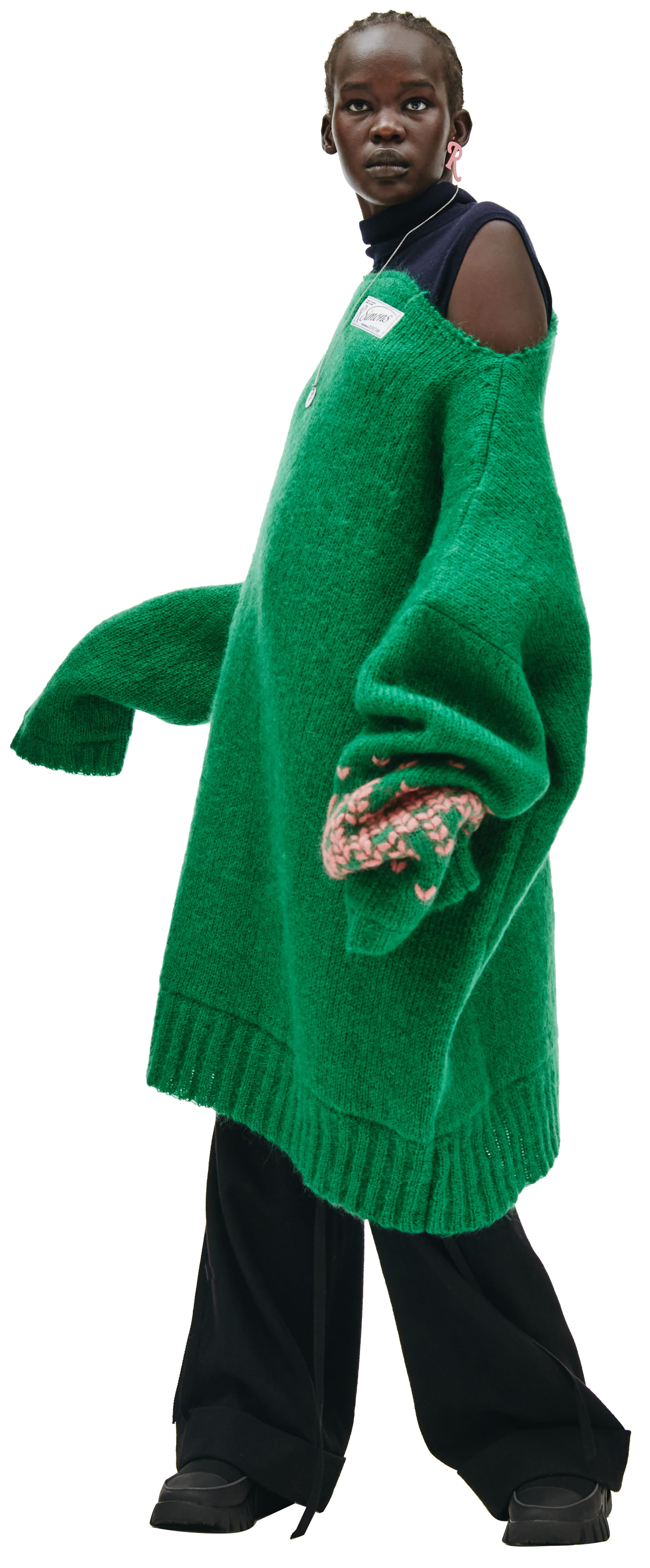 Raf Simons Oversize sweater contrasted embroiderie