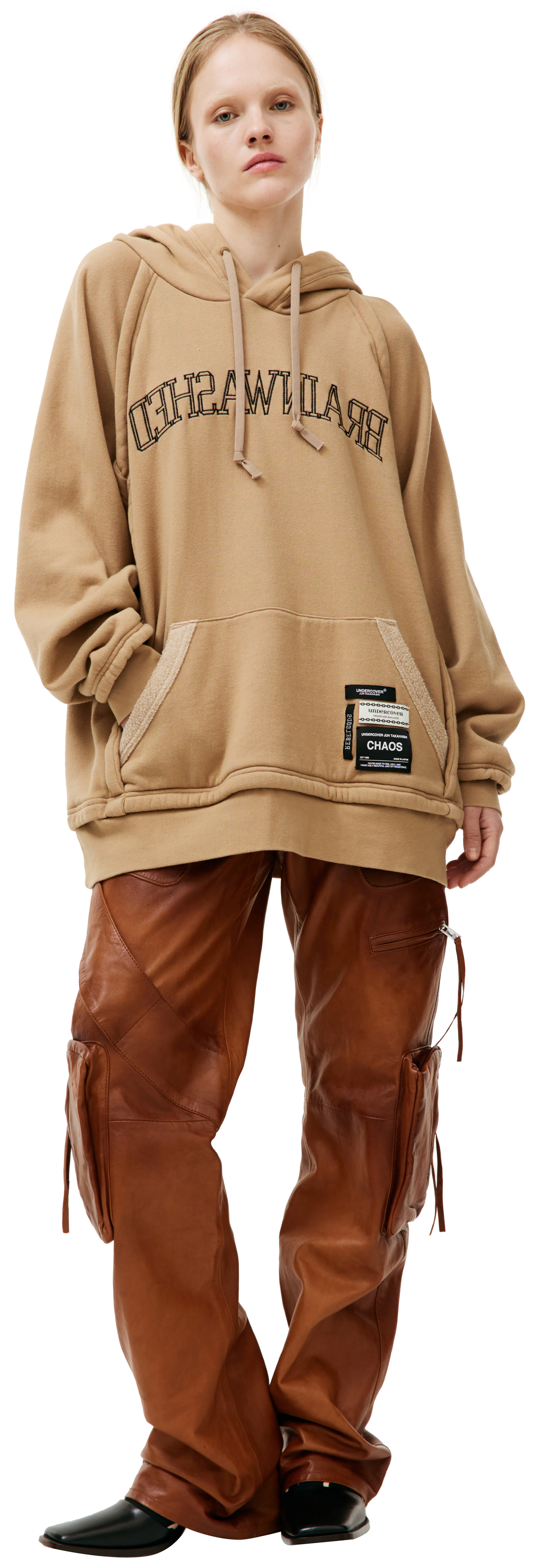 Undercover Beige embroidered hoodie