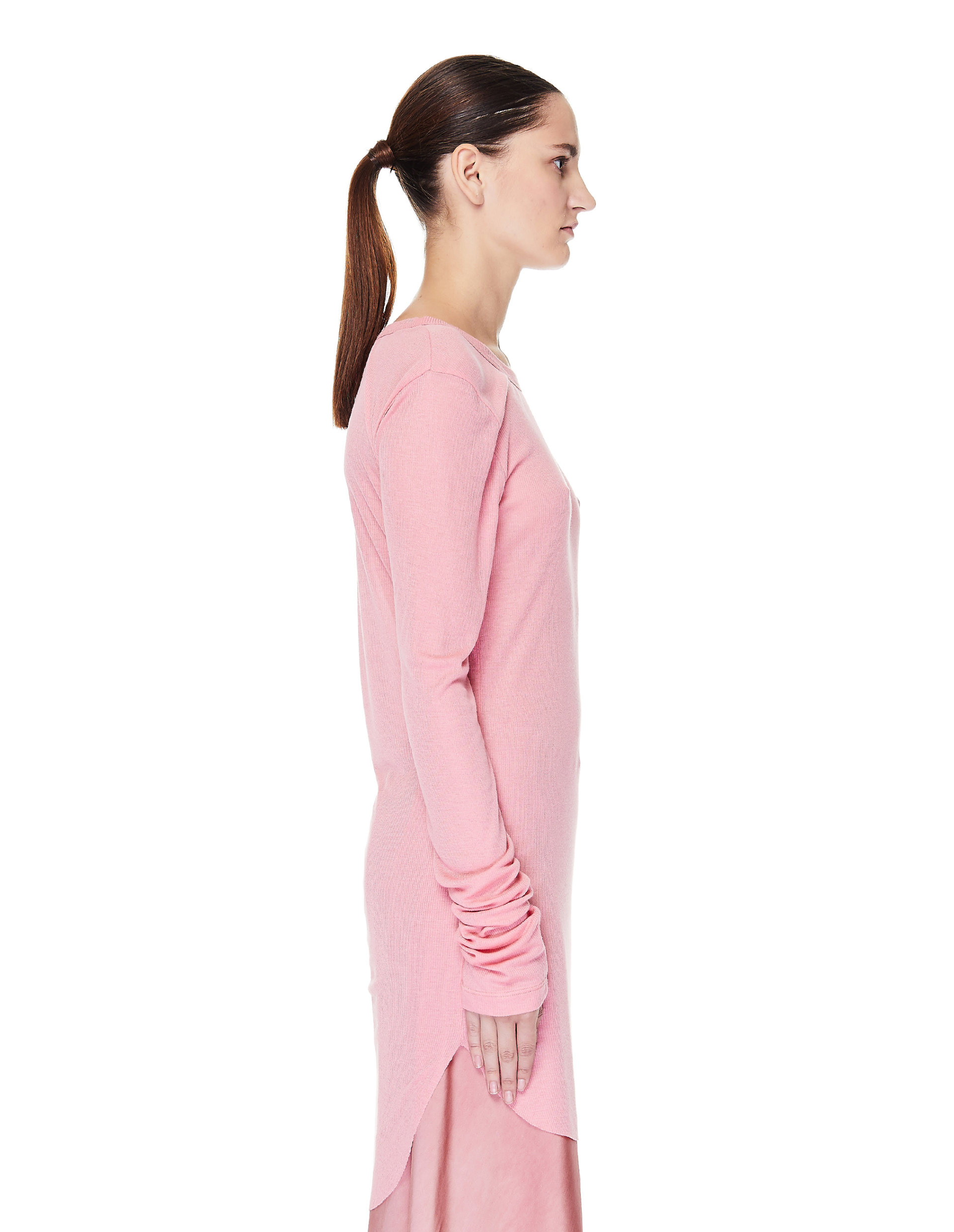 Ann Demeulemeester Pink Viscose & Cashmere L/S T-Shirt