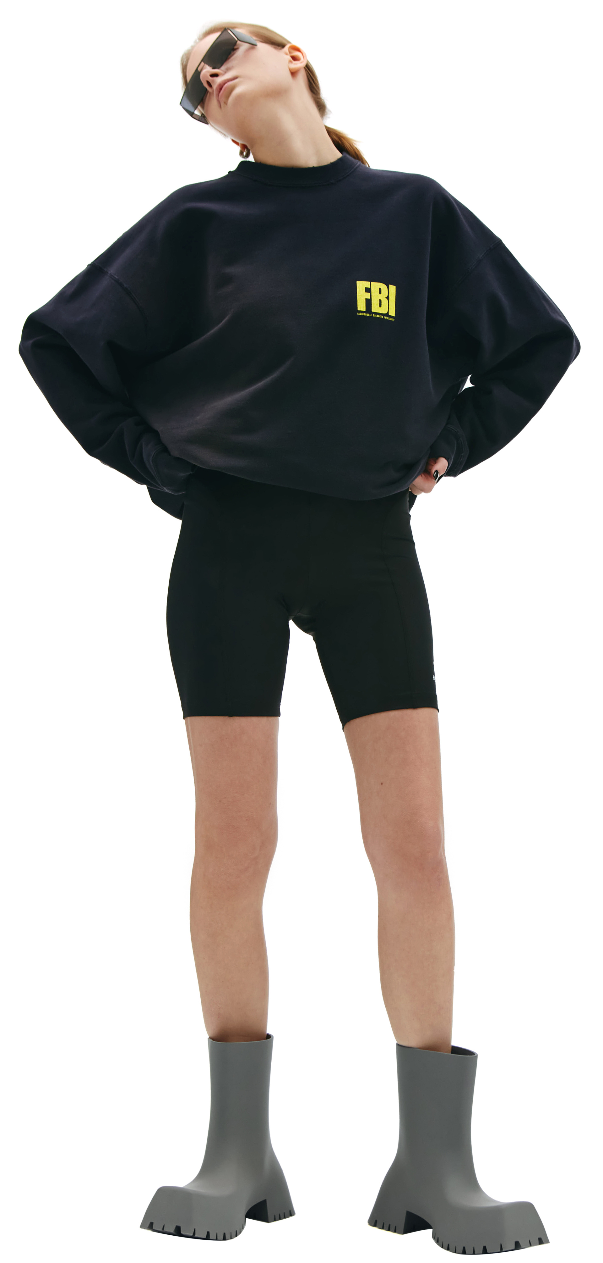 Balenciaga Logo Cycling Short in Black