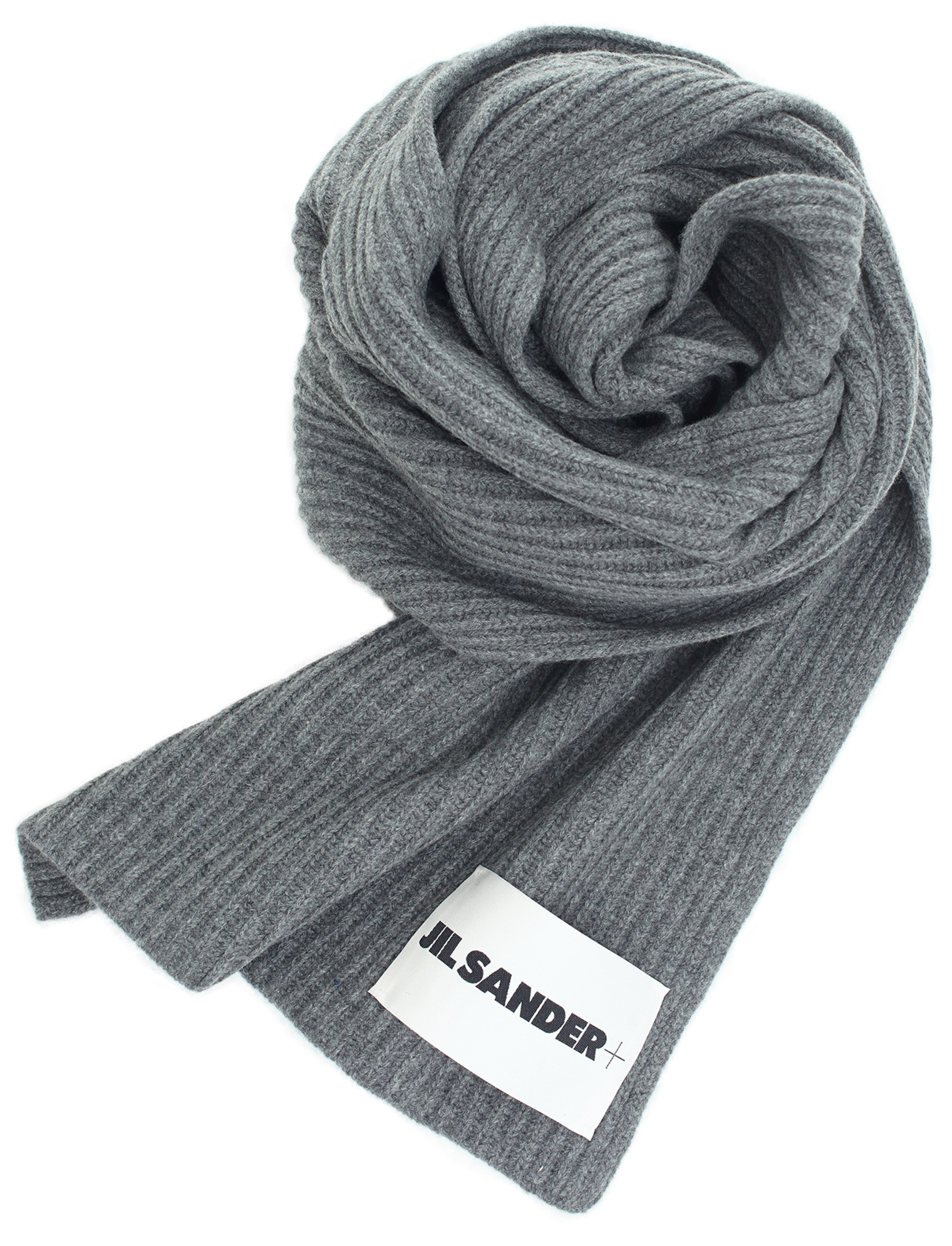 Jil Sander Knitted scarf with patch